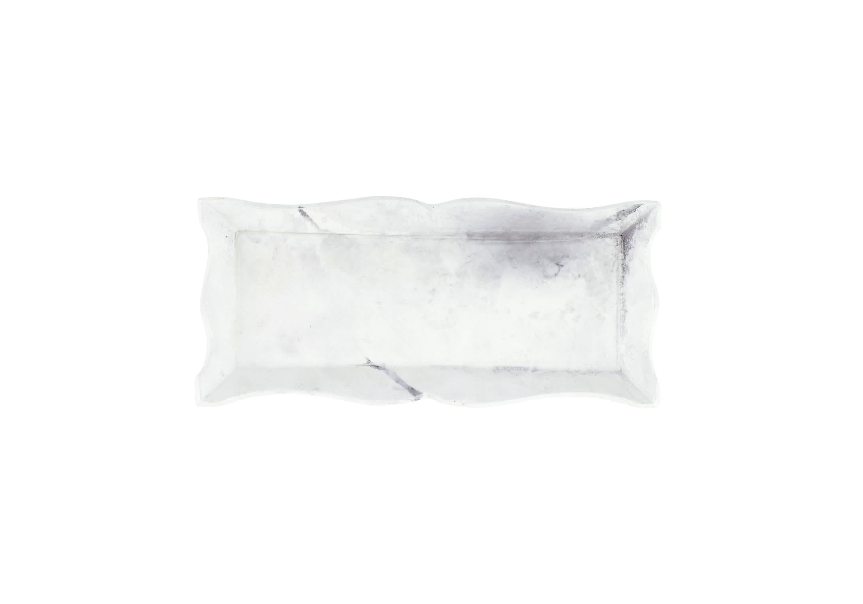 Florentine Wooden Accessories Marble Small Rectangular Tray