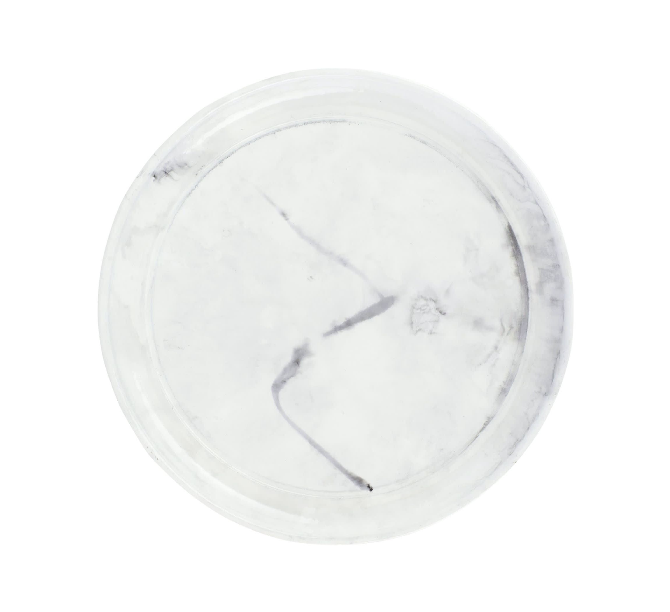 Florentine Wooden Accessories Marble Small Round Tray