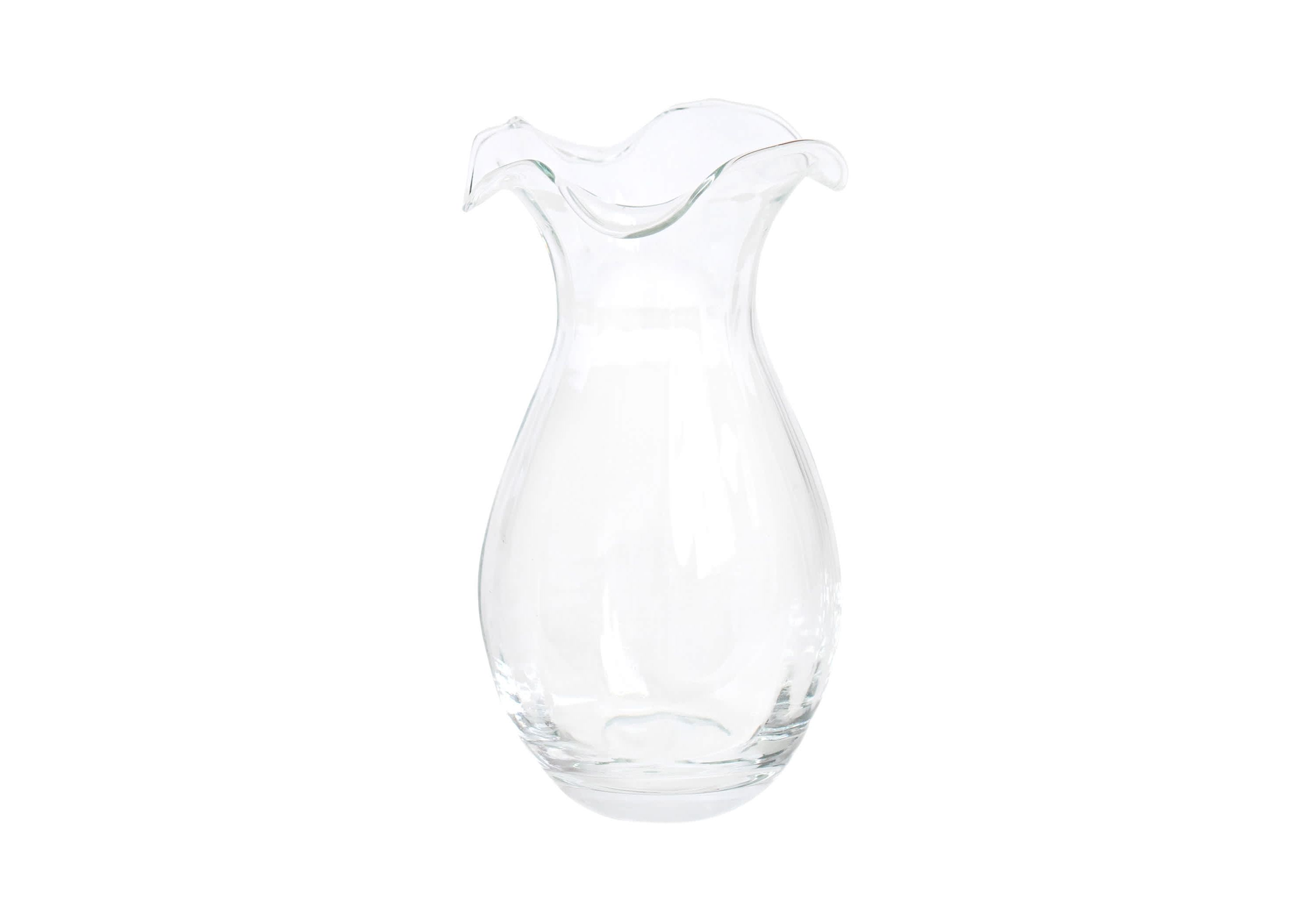 Hibiscus Glass Clear Vertical Fluted Small Vase