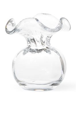 Vietri Hibiscus Glass Dark Green Bud Vase