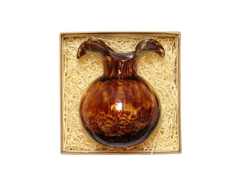Hibiscus Glass Dark Green Bud Vase