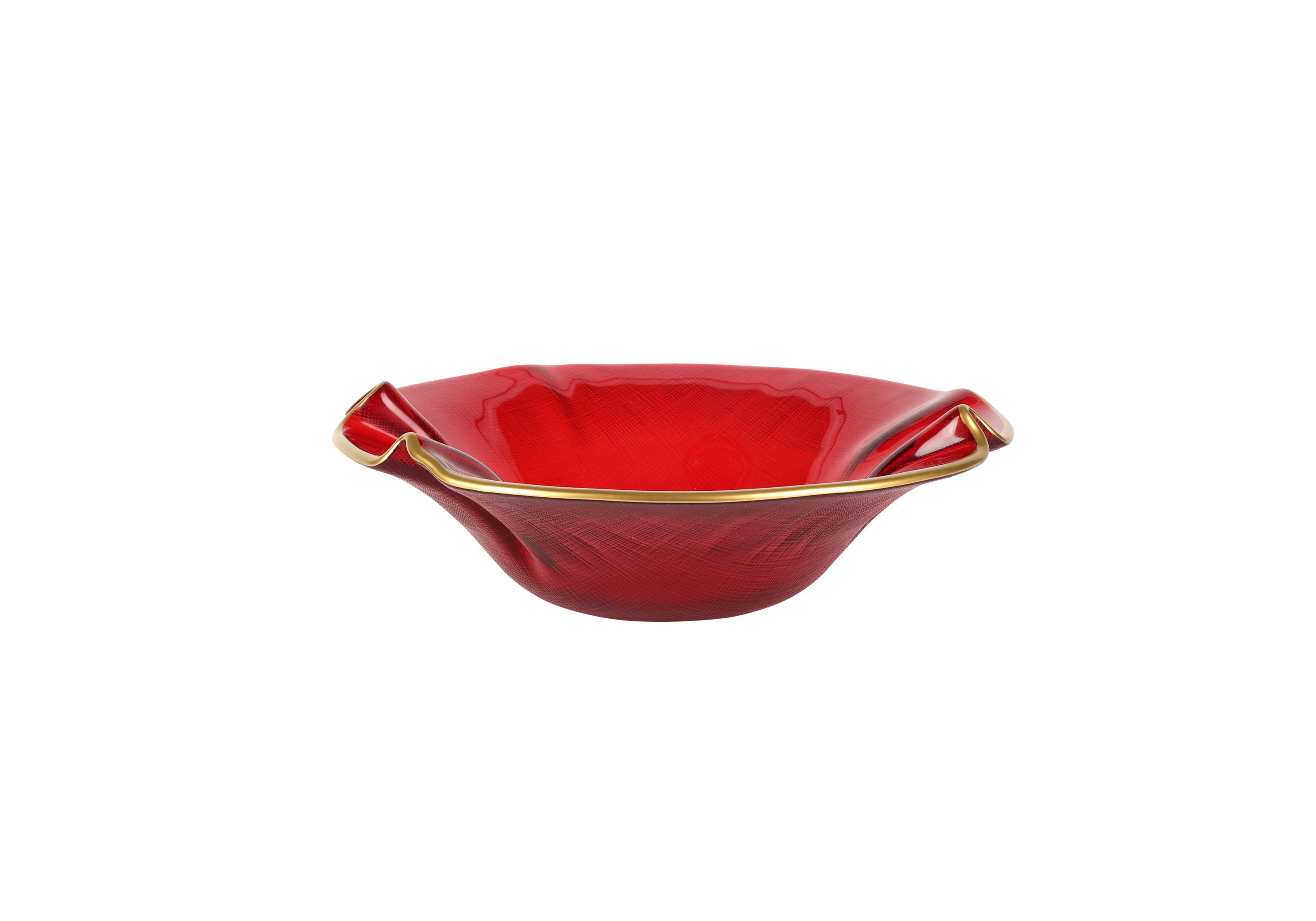Holiday Glass Small Ruffled Bowl