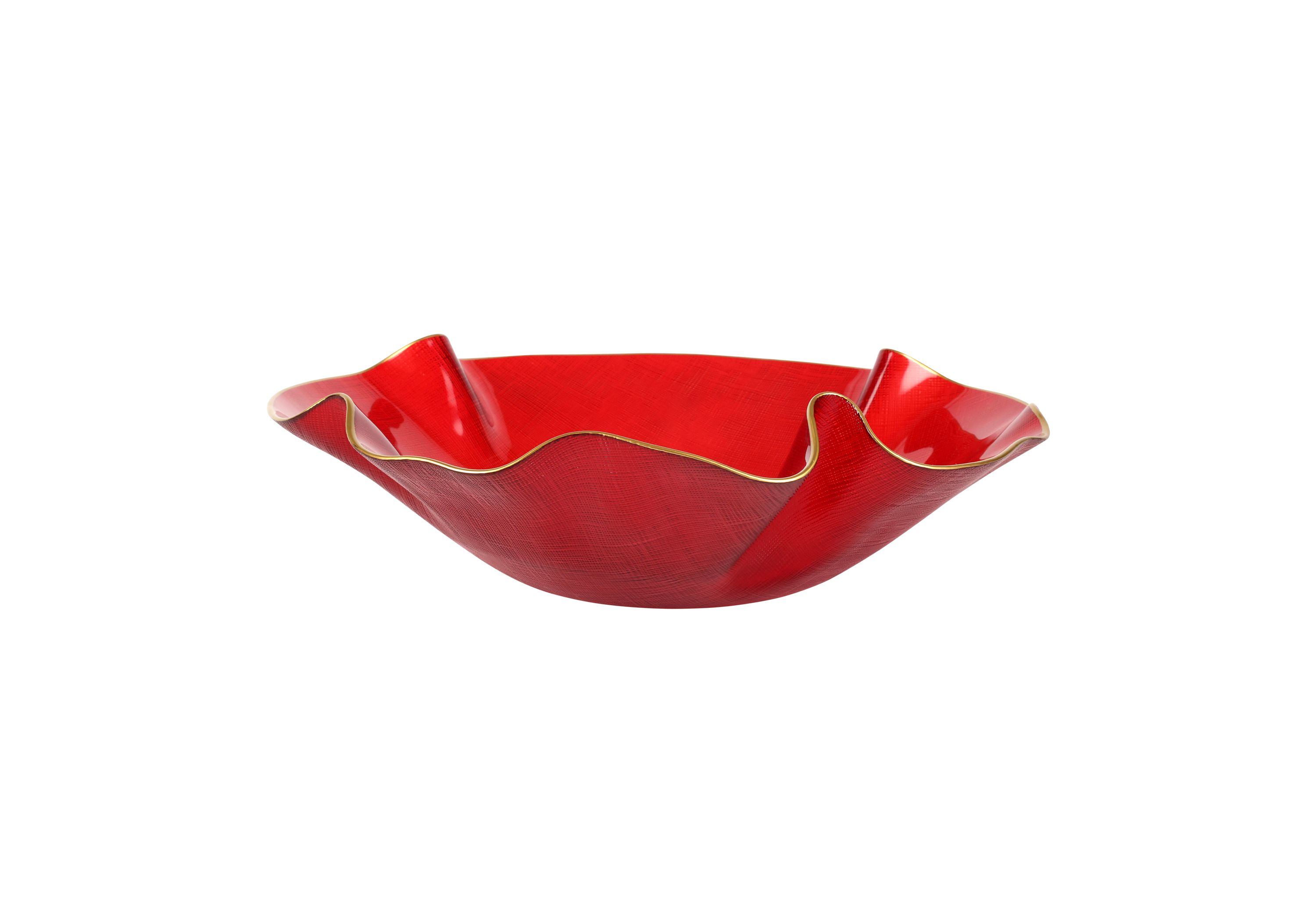 Holiday Glass Medium Ruffled Bowl