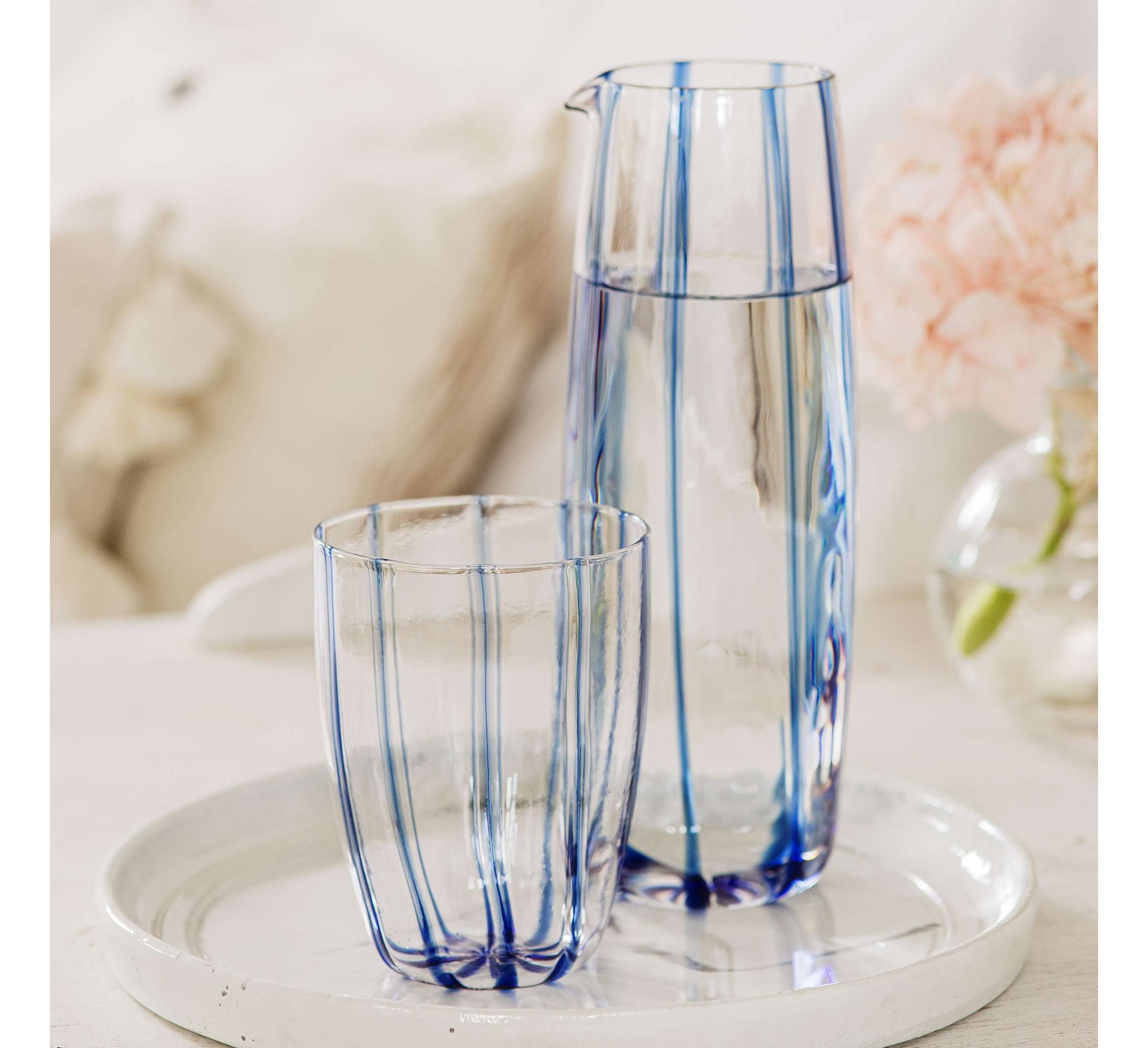 Nuovo Stripe Blue Pitcher