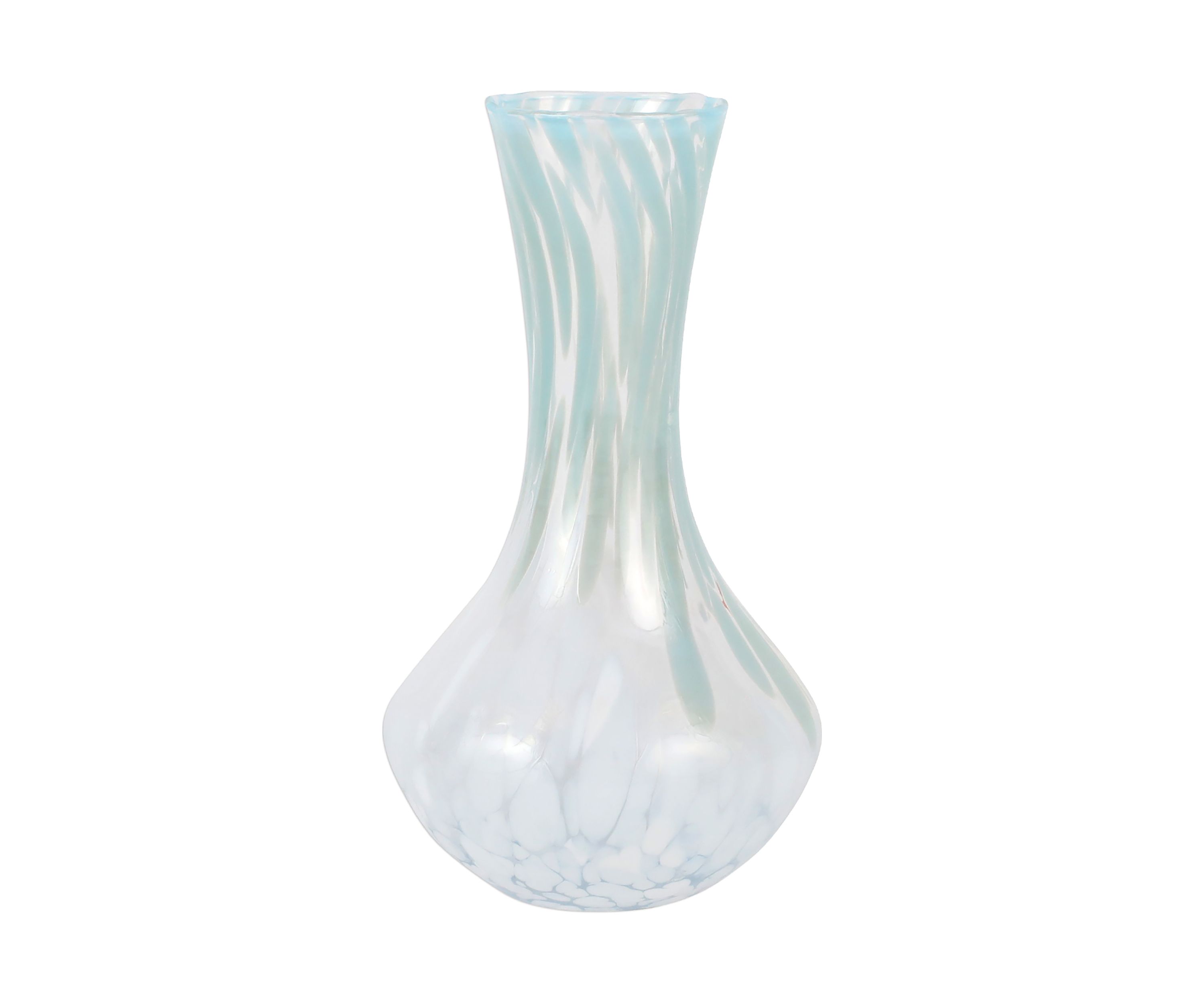 Nuvola Light Blue and White Small Fluted Vase