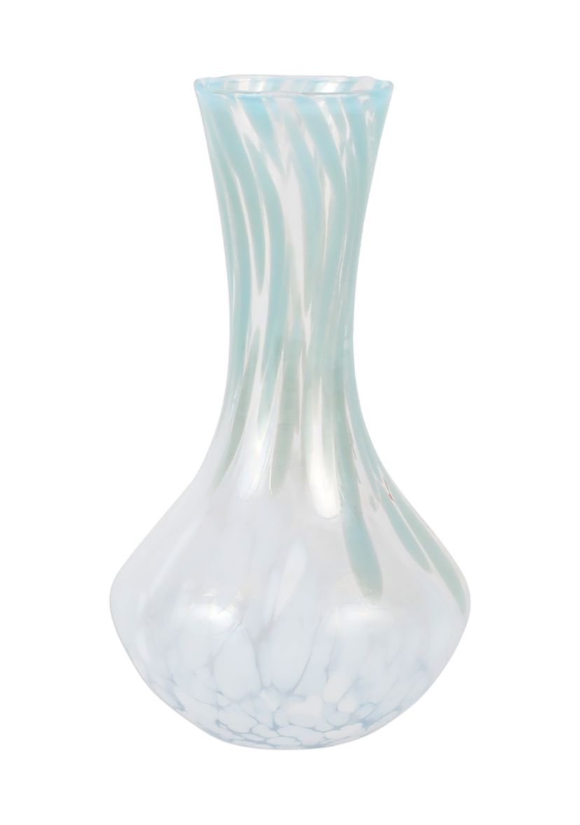 Nuvola Light Blue and White Small Fluted Vase