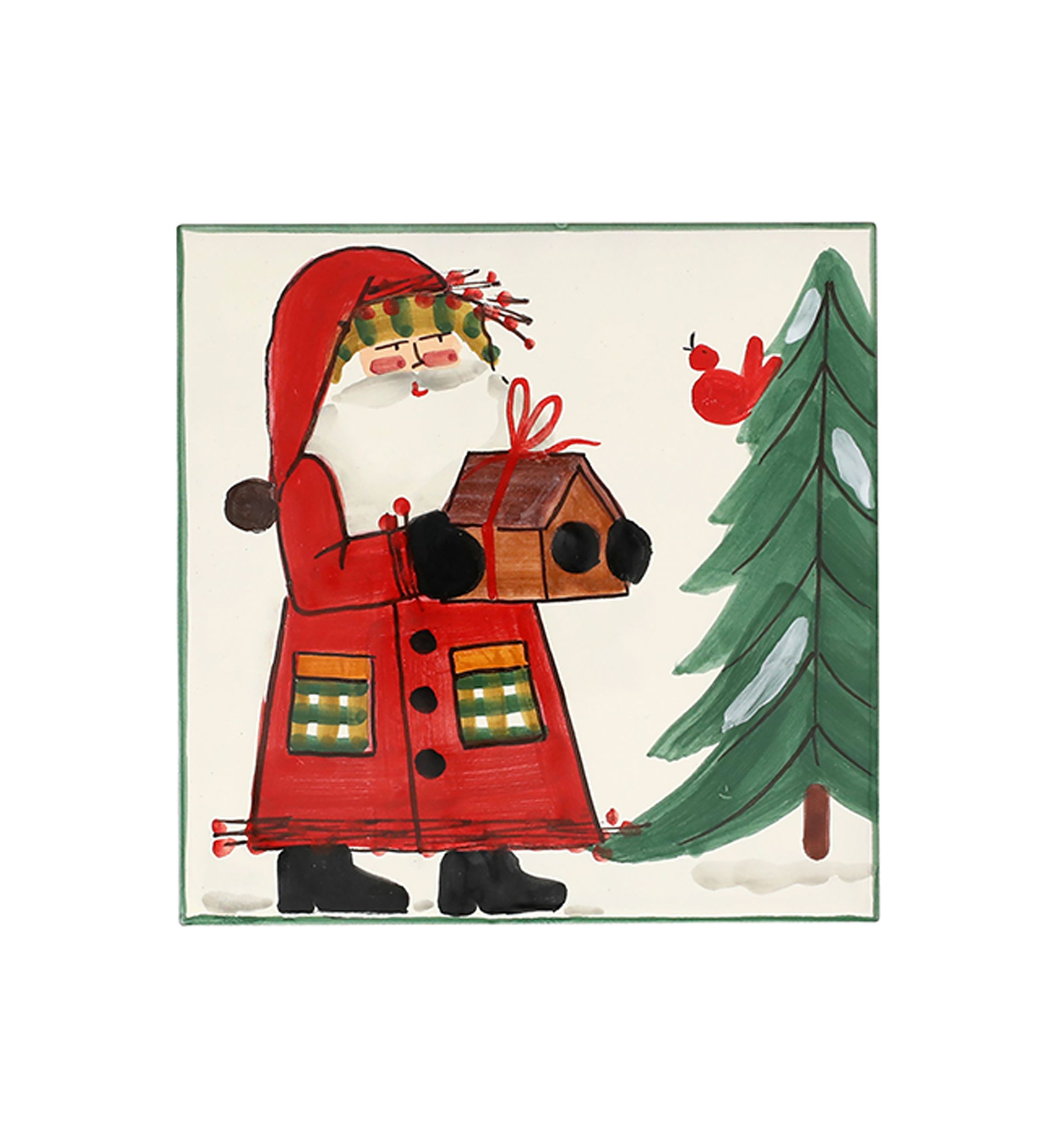 Old St. Nick Trivet with Bird House