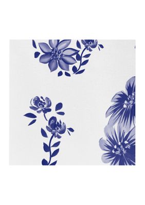 Vietri Papersoft Napkins Blue and White Floral Cocktail Napkins (Pack of 20)