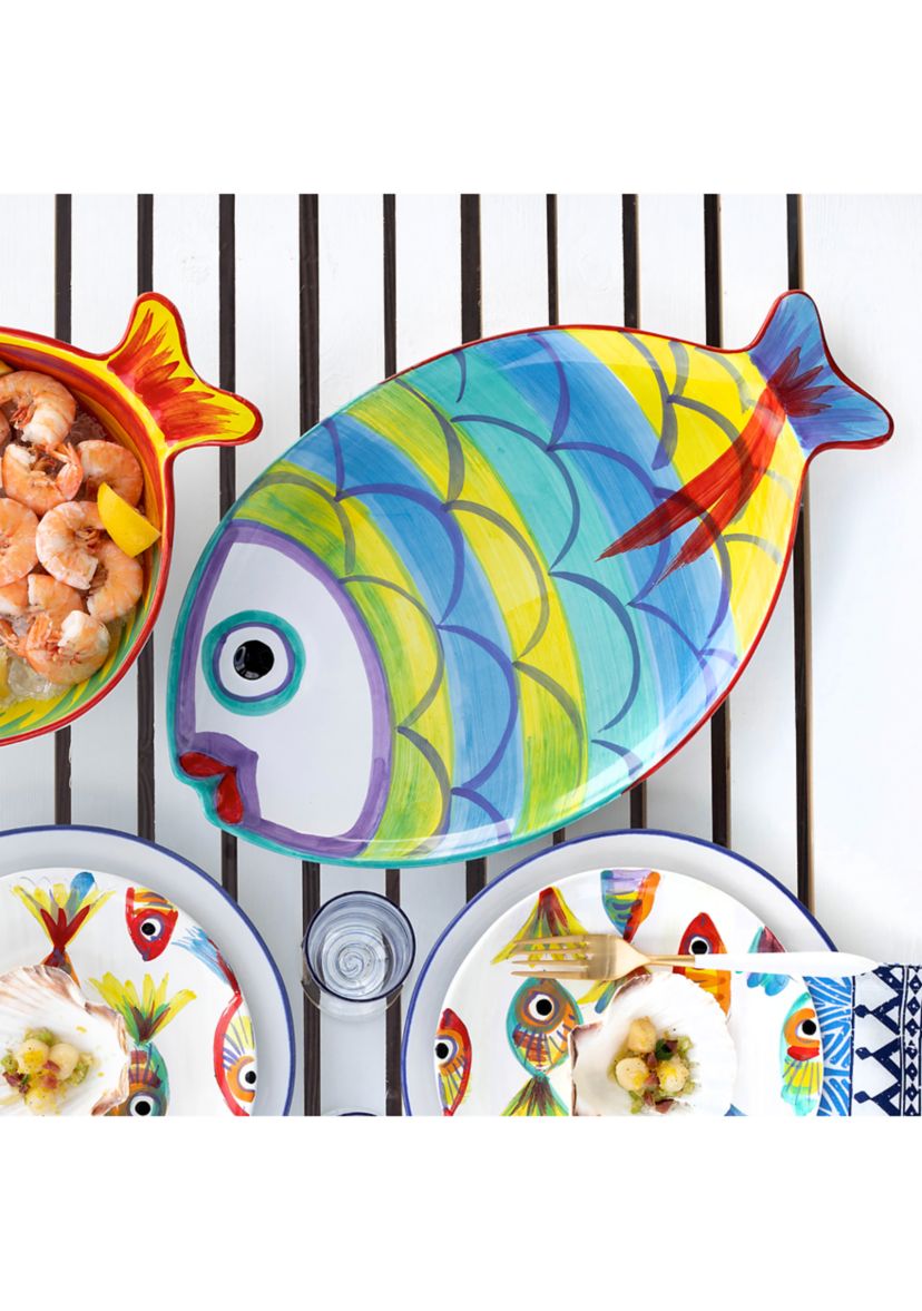 Pesci Colorati Figural Fish Platter