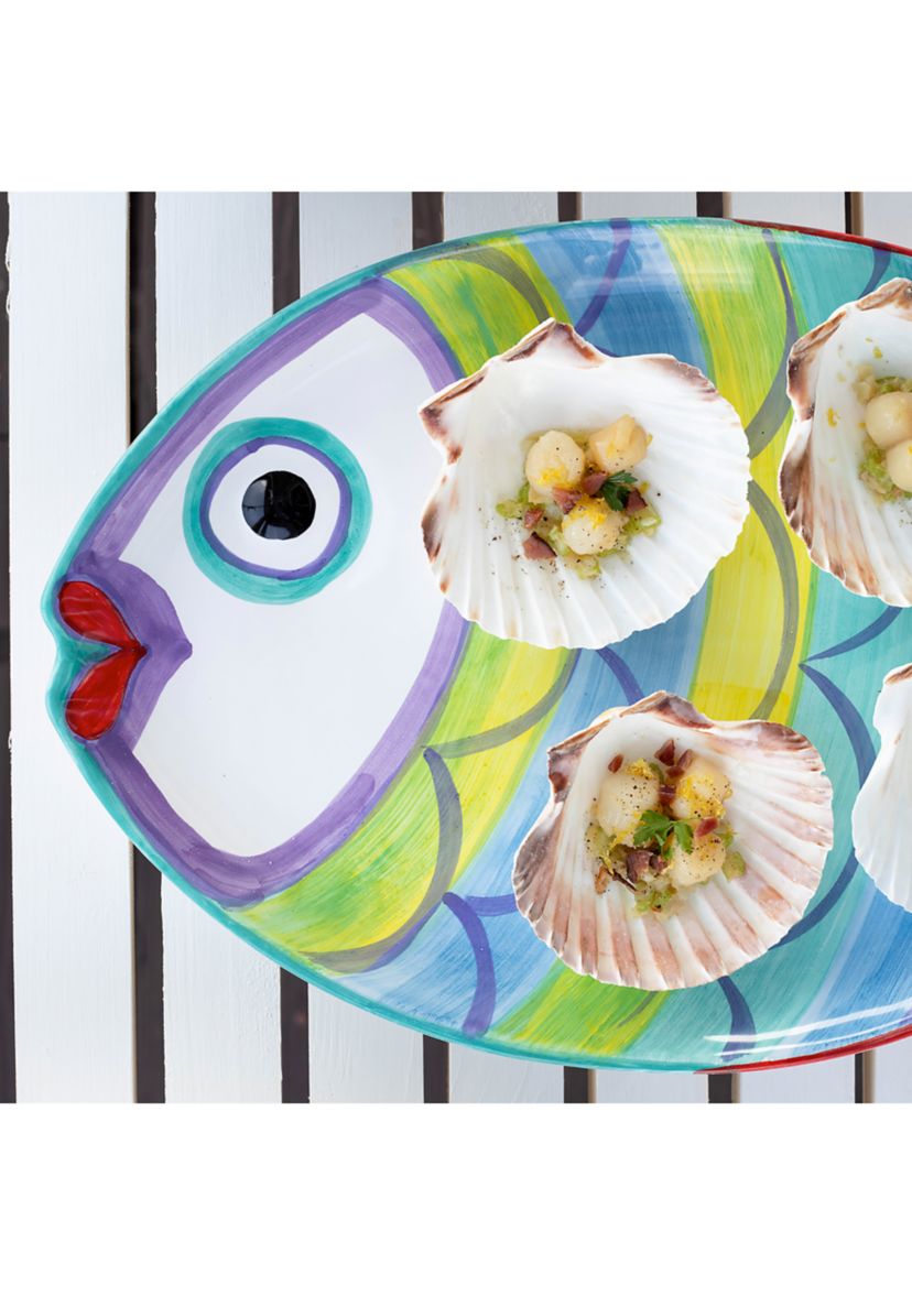 Pesci Colorati Figural Fish Platter