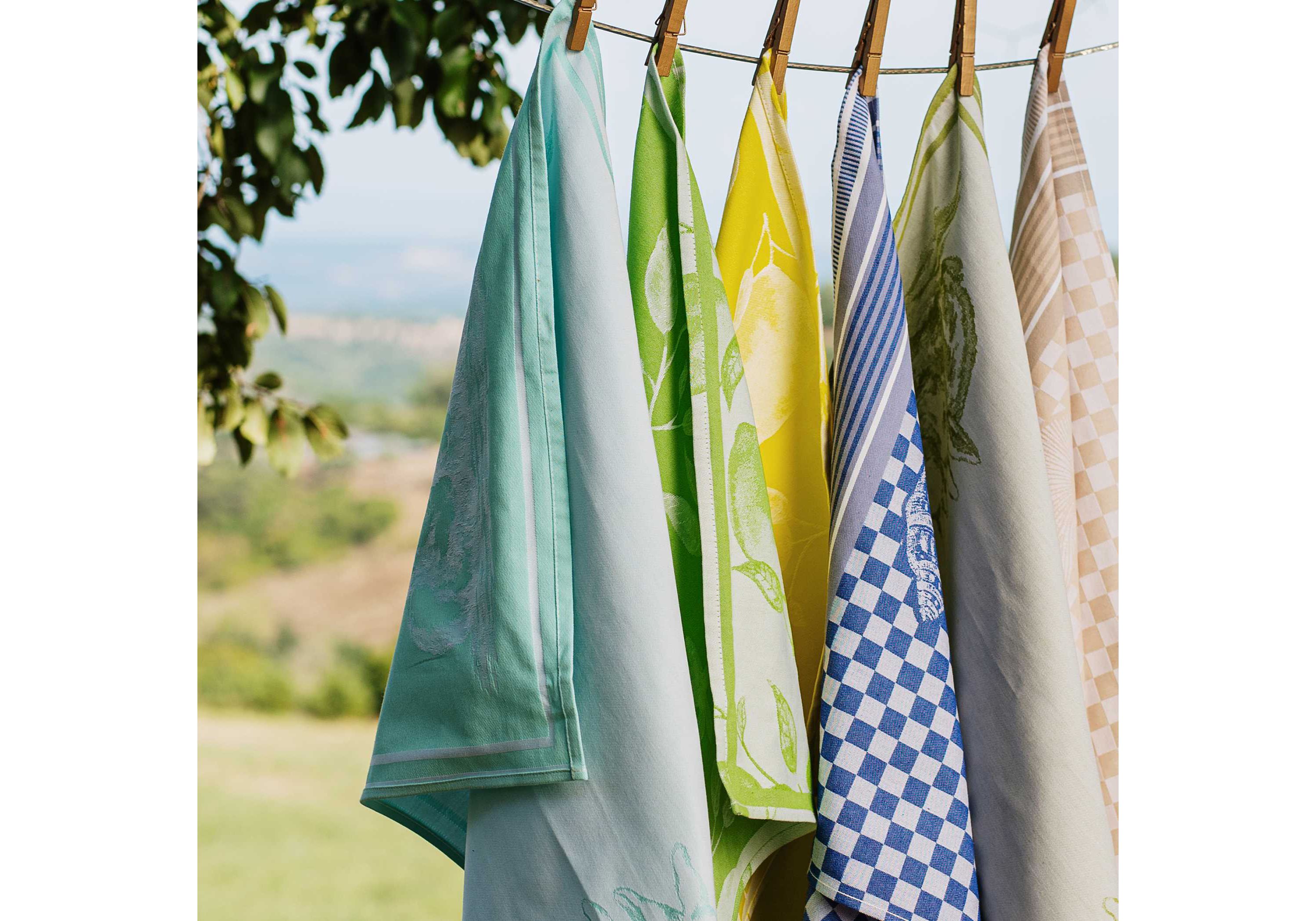 Strofinaccio Green Lemons Dish Towels - Set of 2