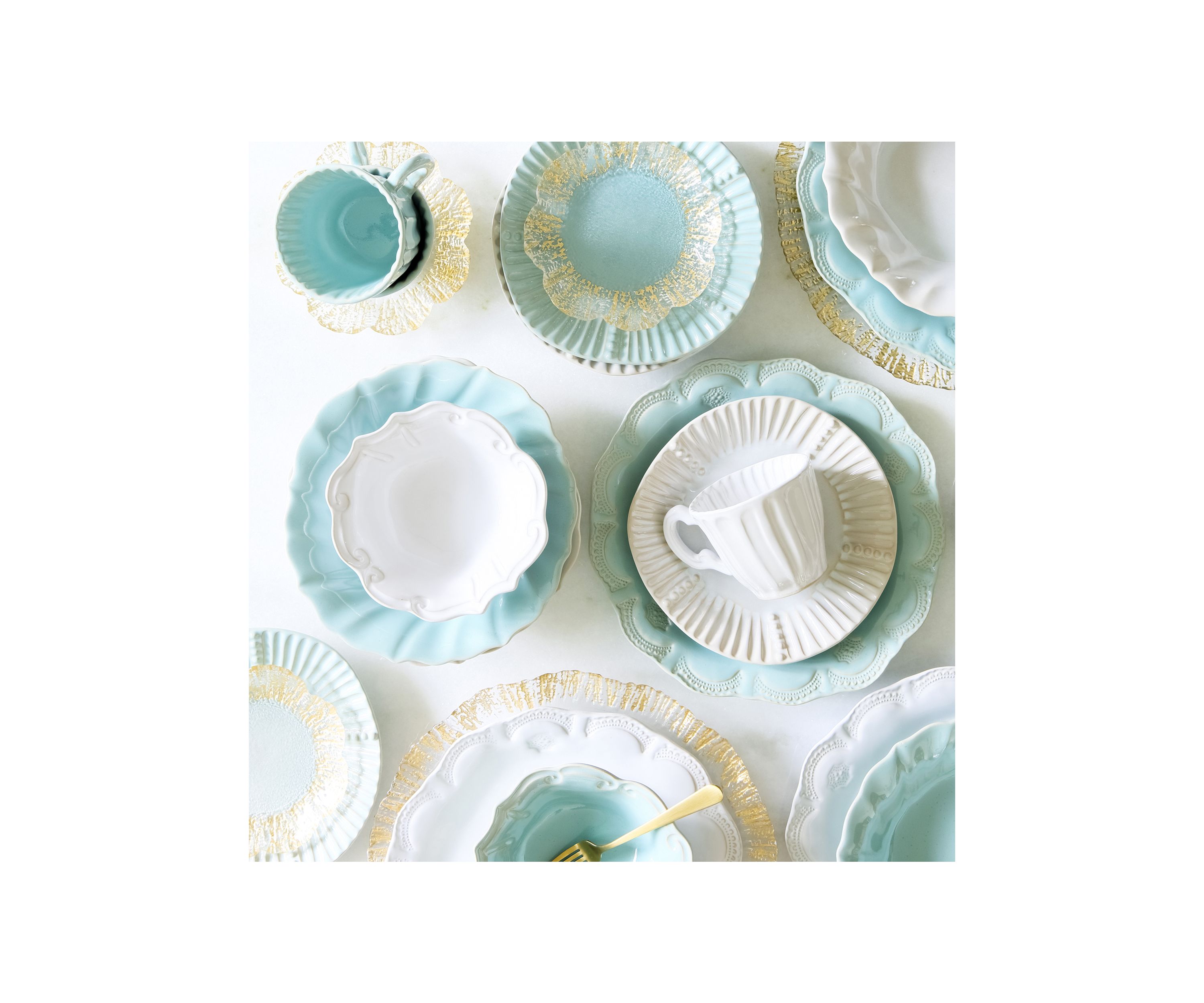 Incanto Stone Aqua Lace Salad Plate