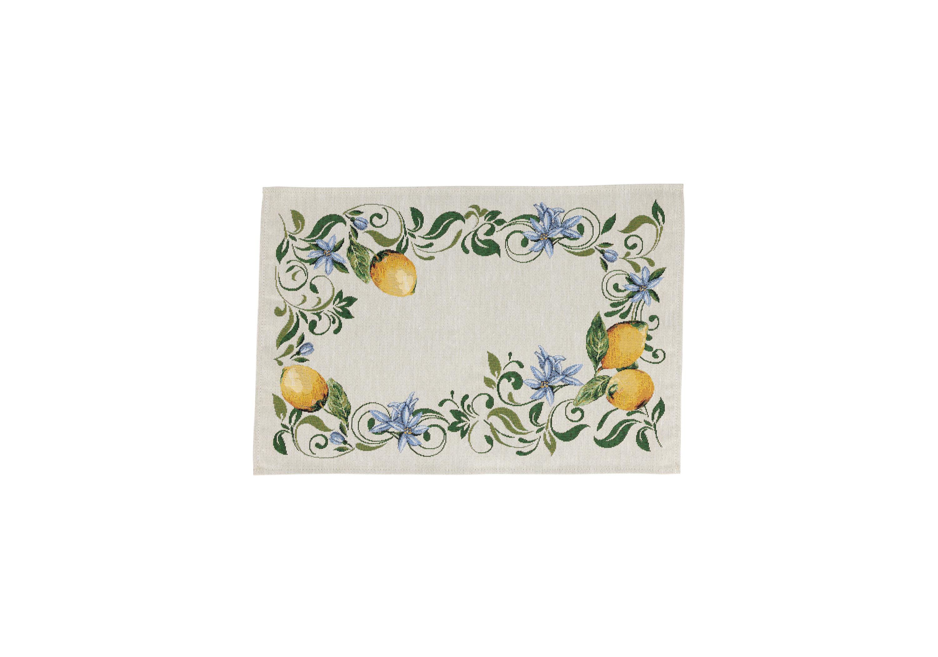 Tavola Lemons with Blue Flowers Placemats - Set of 4