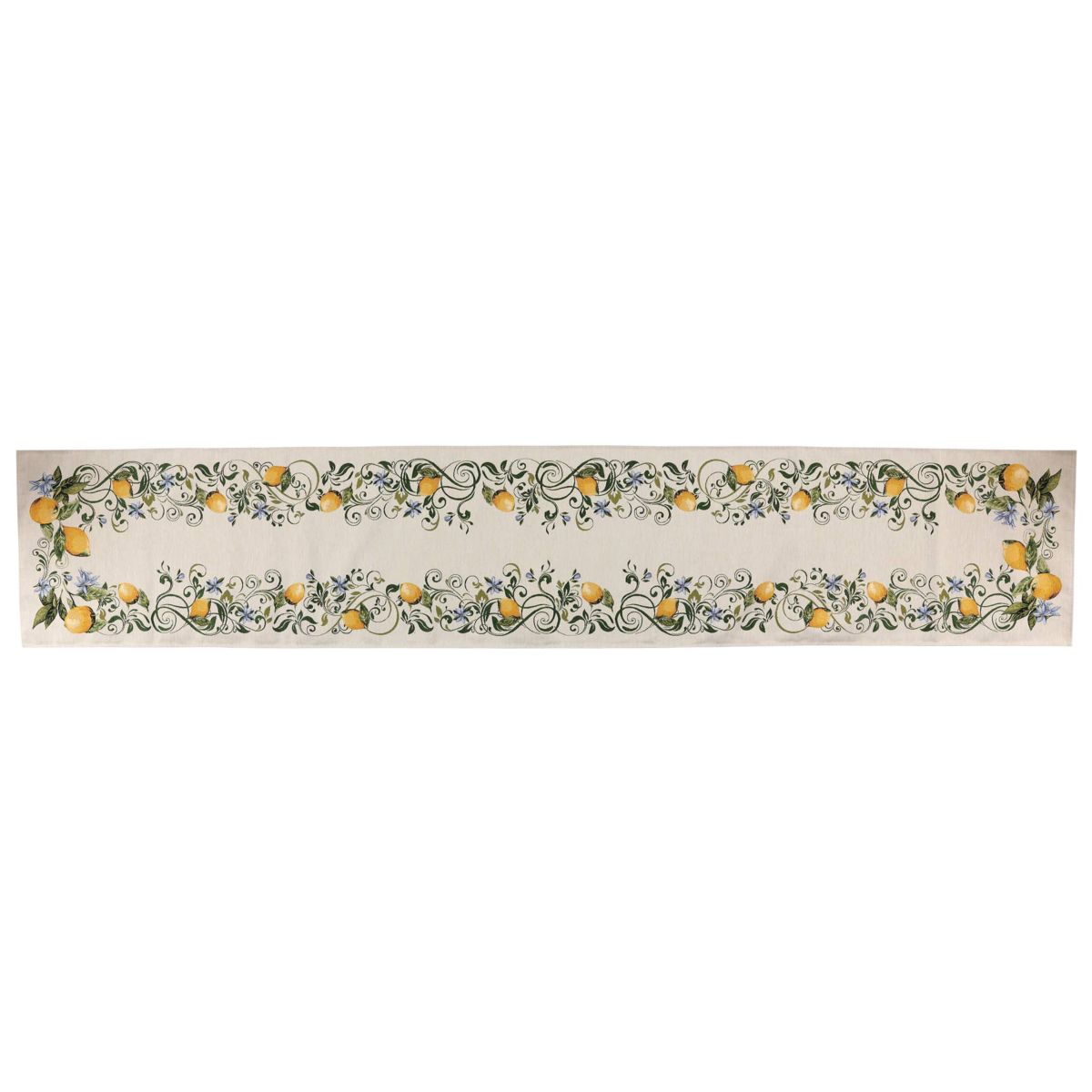 Tavola Lemons with Blue Flowers Runner