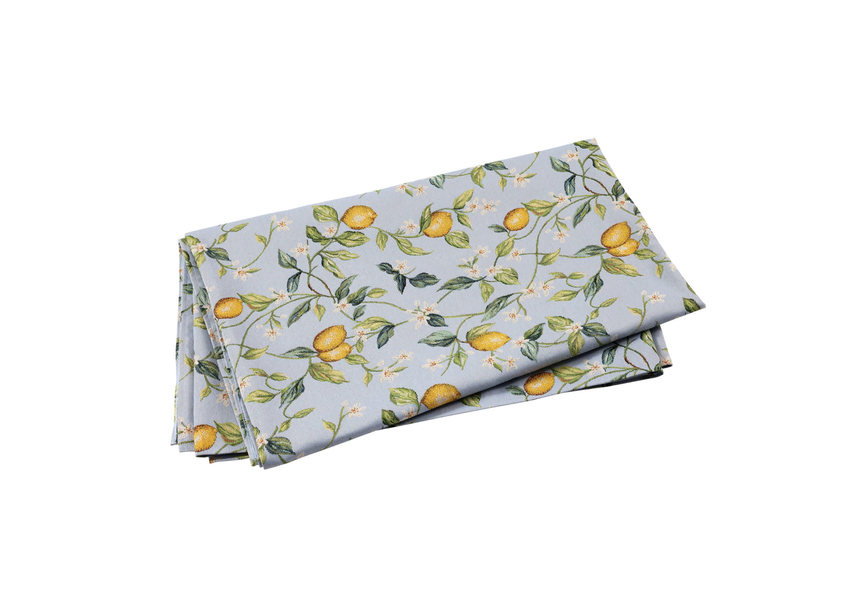 Tavola Lemons with White Flowers Tablecloth