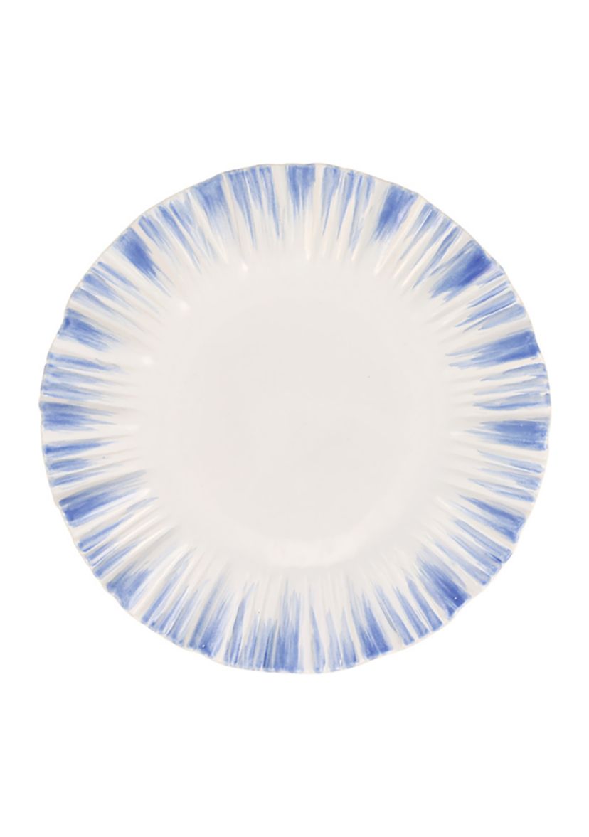 Bari Blue and White European Dinner Plate