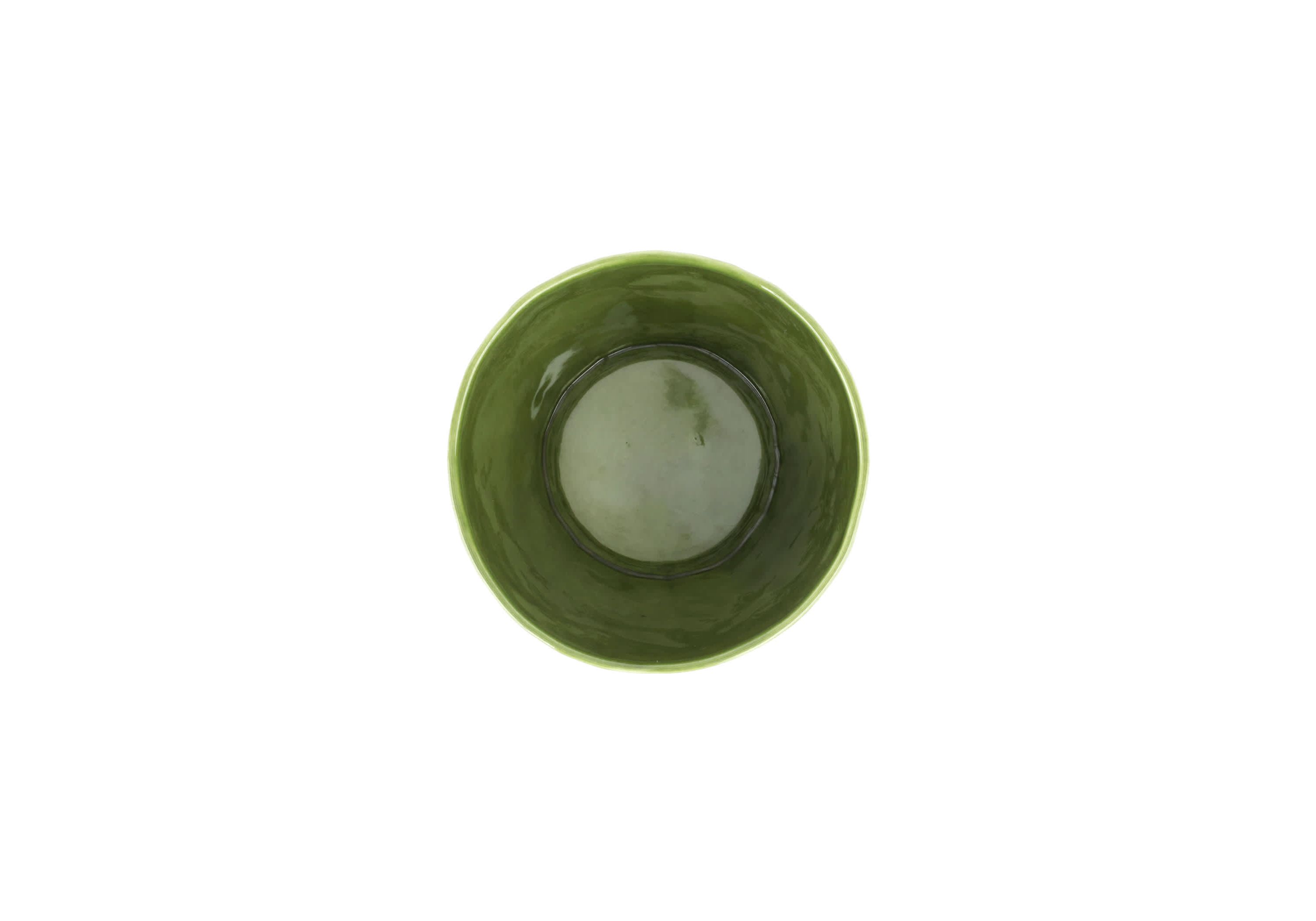 Viva Garden Green Embossed Leaves Cachepot
