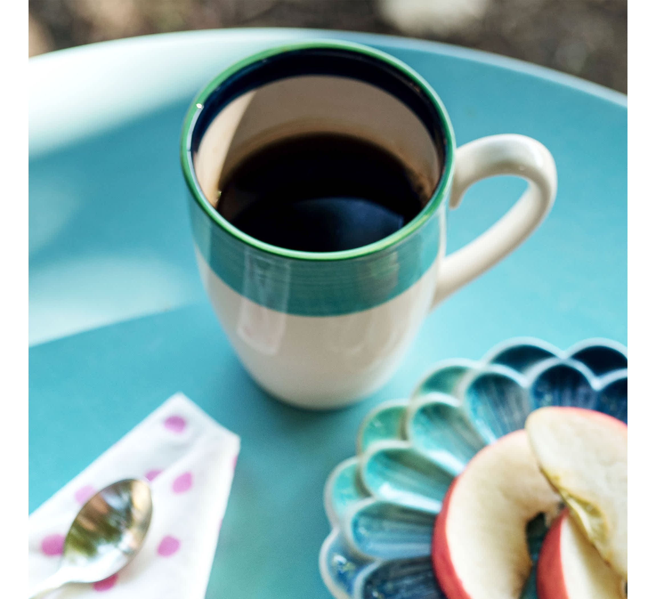 Lisbon Cobalt and Aqua Stripe Mug