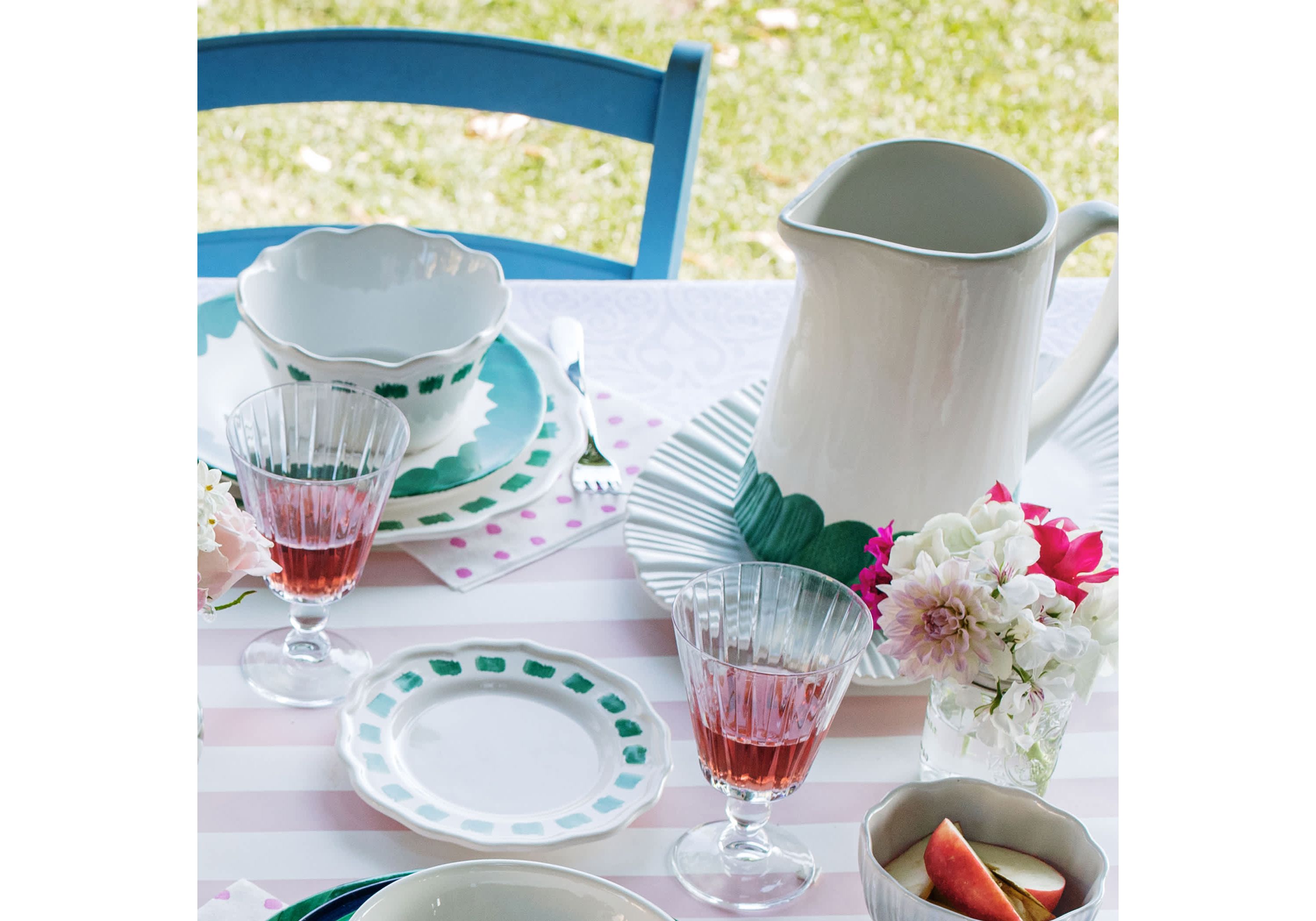 Lisbon Green Brushstroke Pitcher