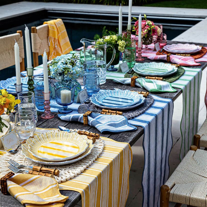 Set of 4 Cabana Striped Dessert/Salad Plates