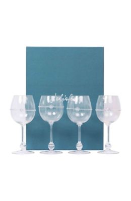 Clear Blue Colette Stemless Wine Glass Set