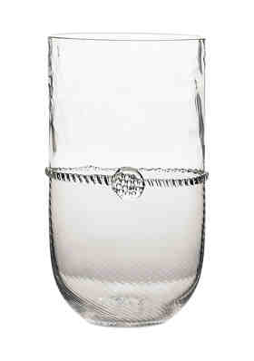 Juliska Hugo Crackle Glass Large Beverage Highball Glass 14 oz. 