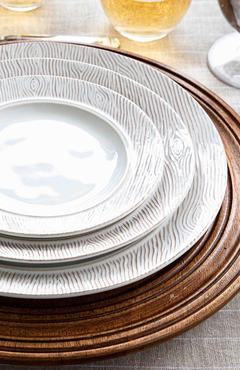 Blenheim Oak Dinner Plate - Whitewash