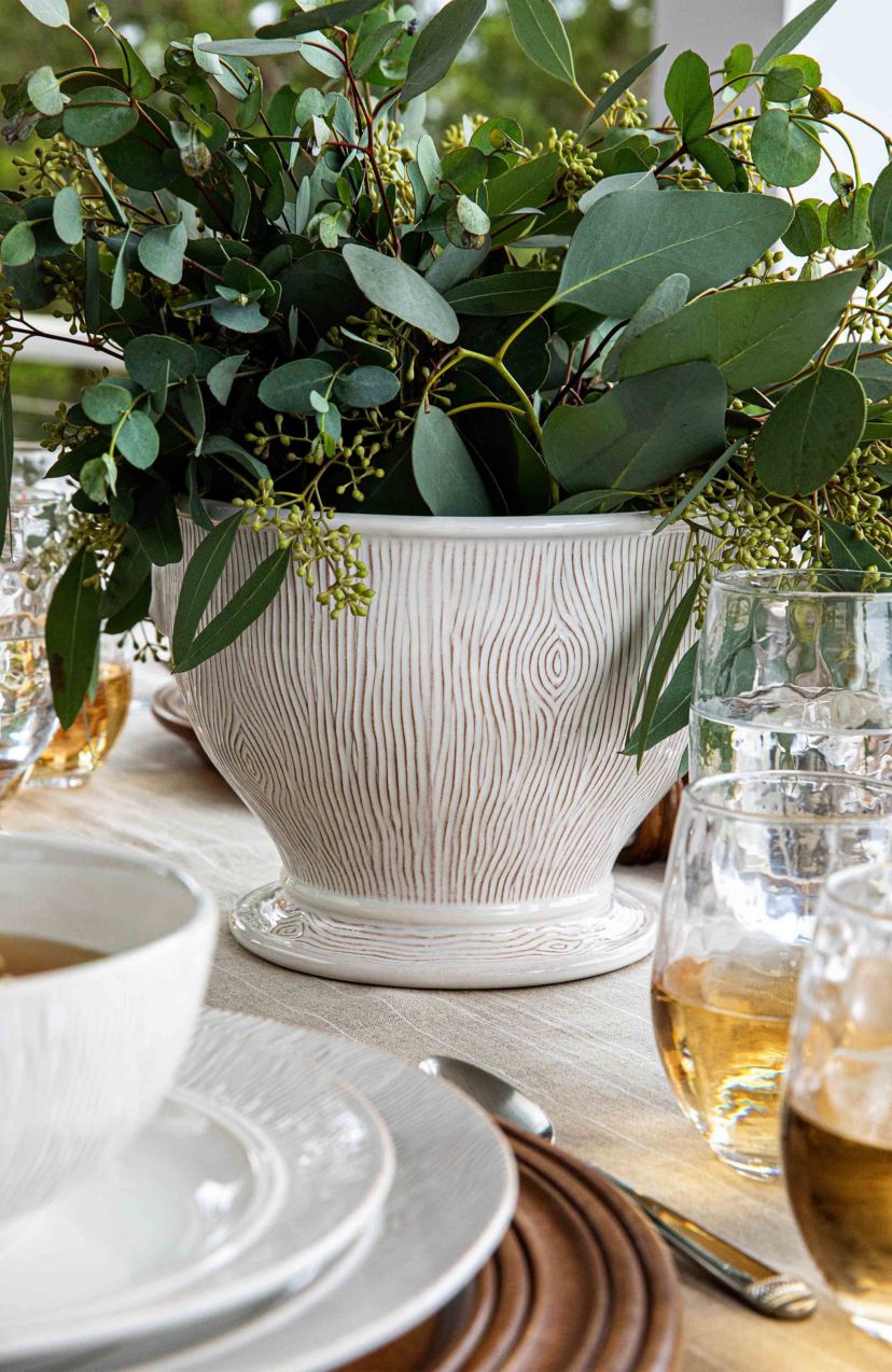 Blenheim Oak 9" Cachepot - Whitewash