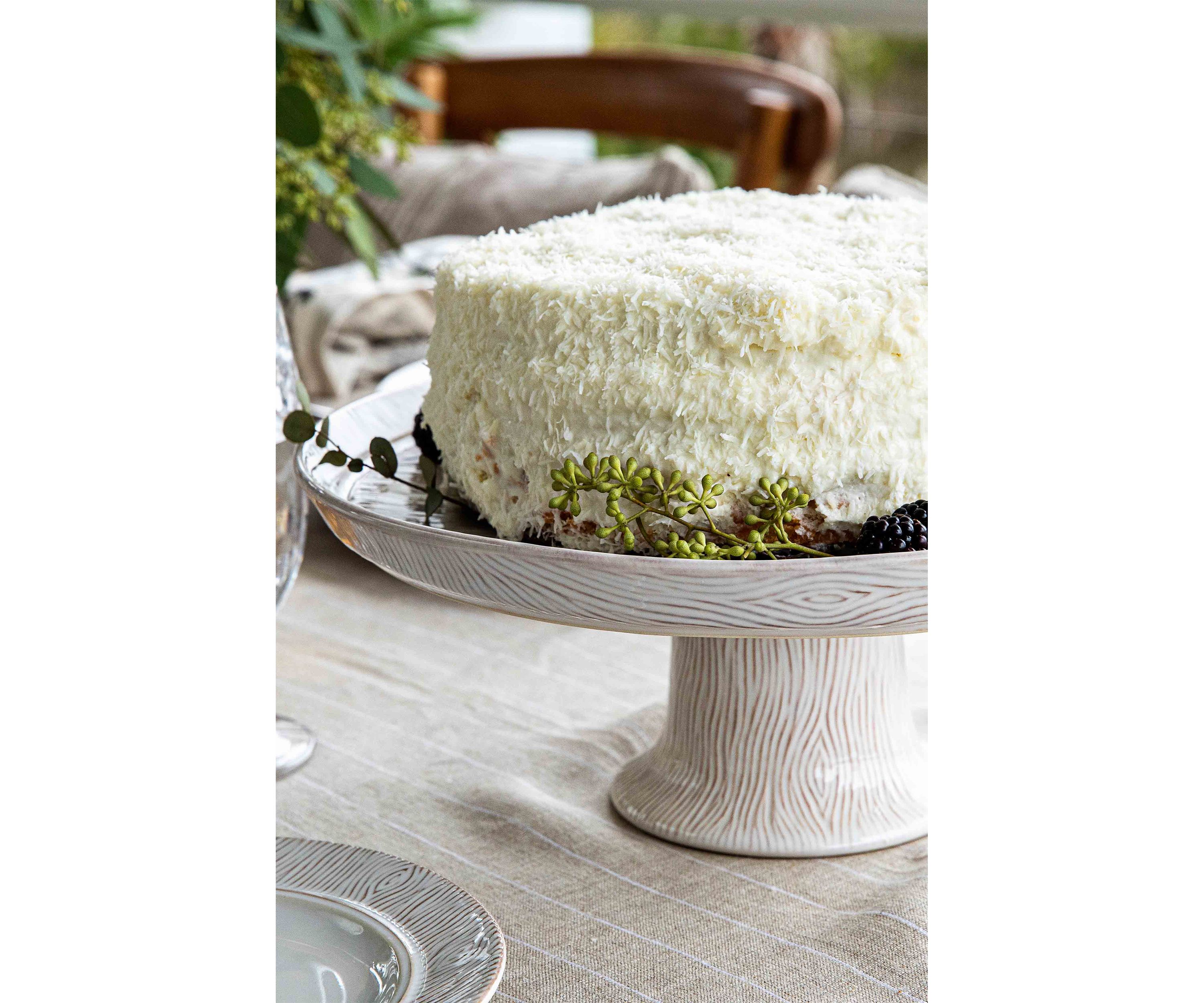 Blenheim Oak Cake Stand - Whitewash