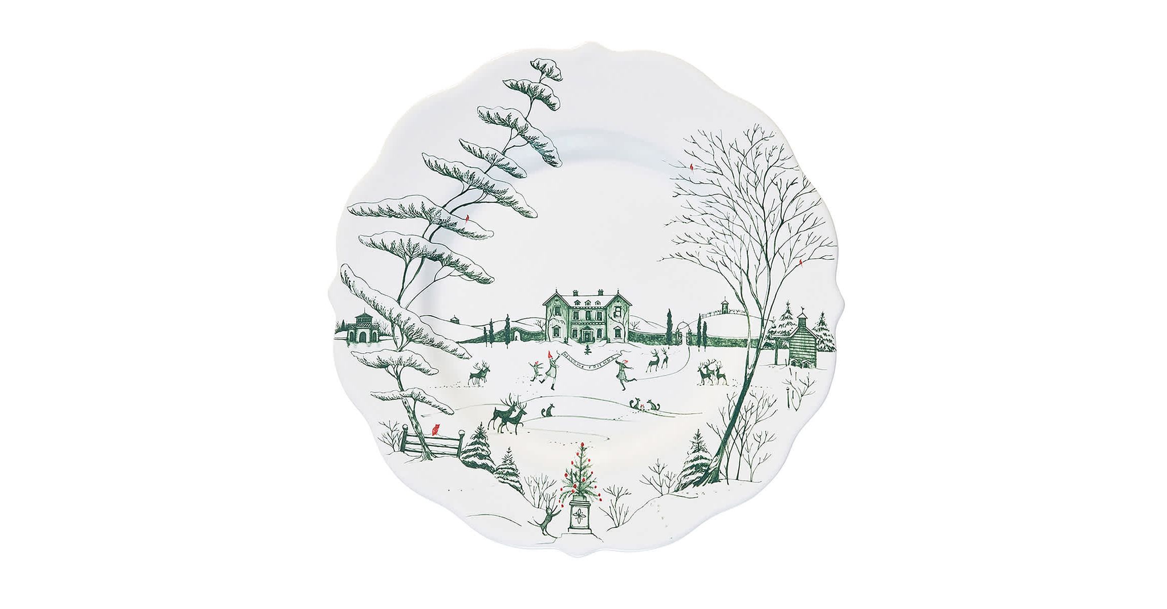 Country Estate Winter Frolic Dinner Plate - Evergreen