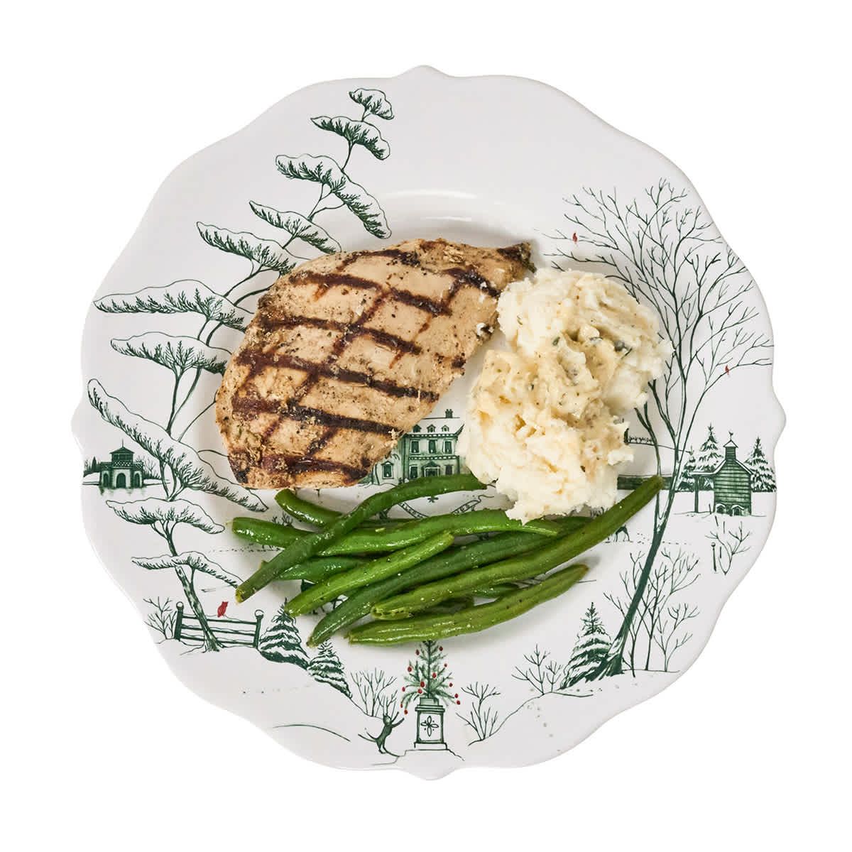 Country Estate Winter Frolic Dinner Plate - Evergreen