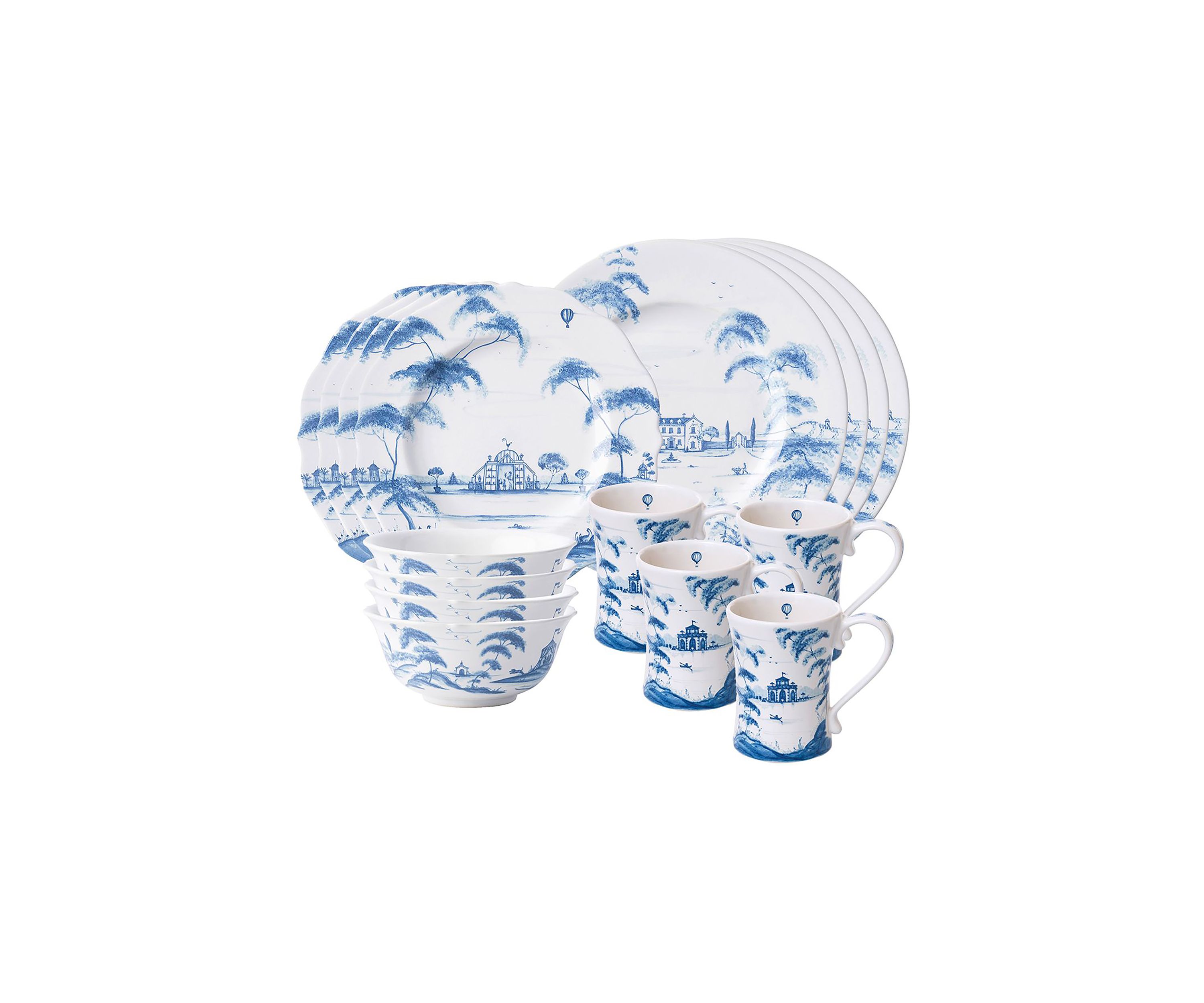 Country Estate 16pc Place Setting - Delft Blue