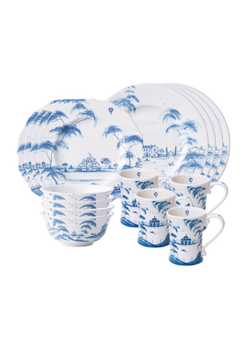 Country Estate 16pc Place Setting - Delft Blue