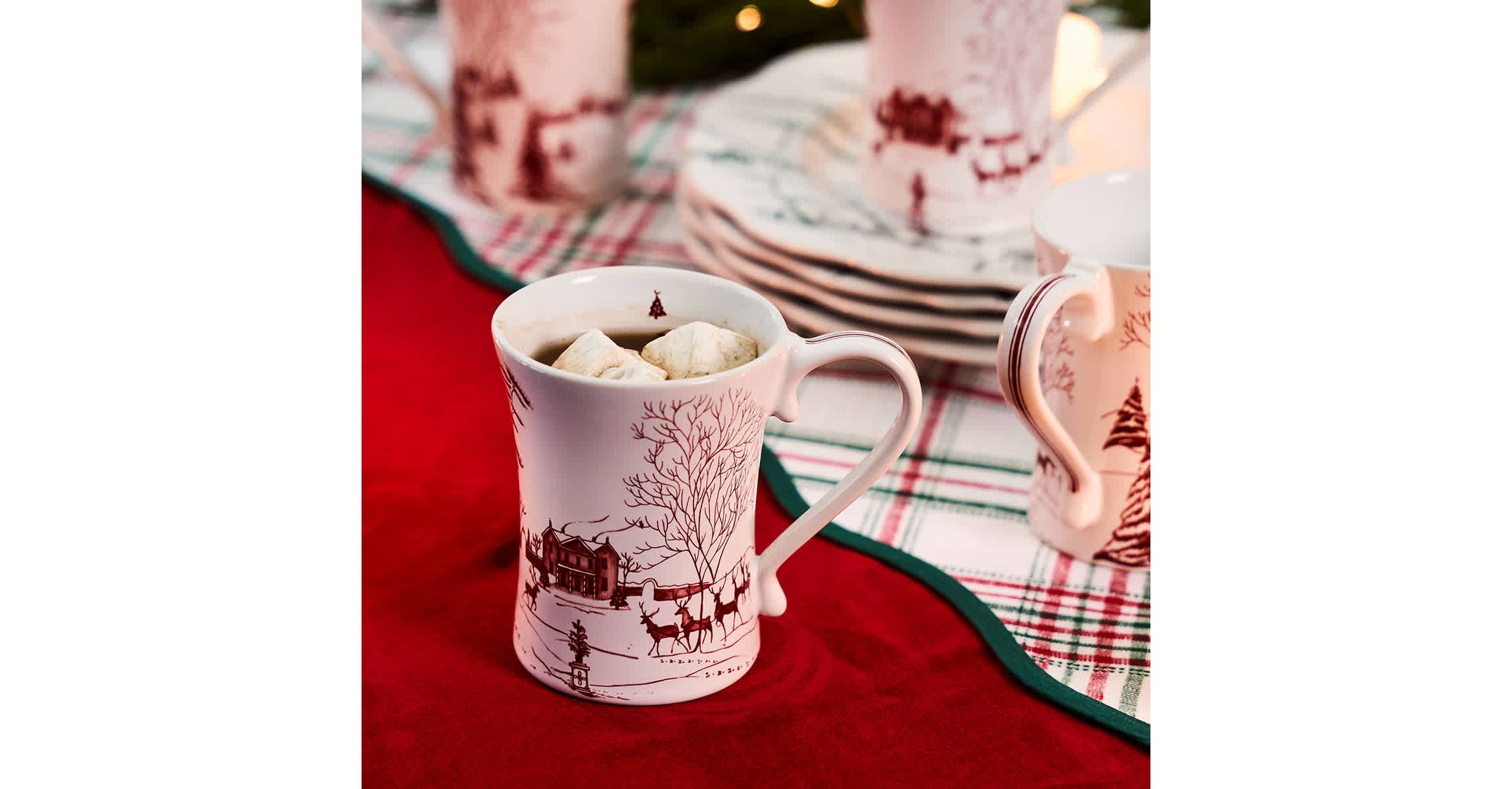 Country Estate Winter Frolic 16pc Place Setting - Ruby