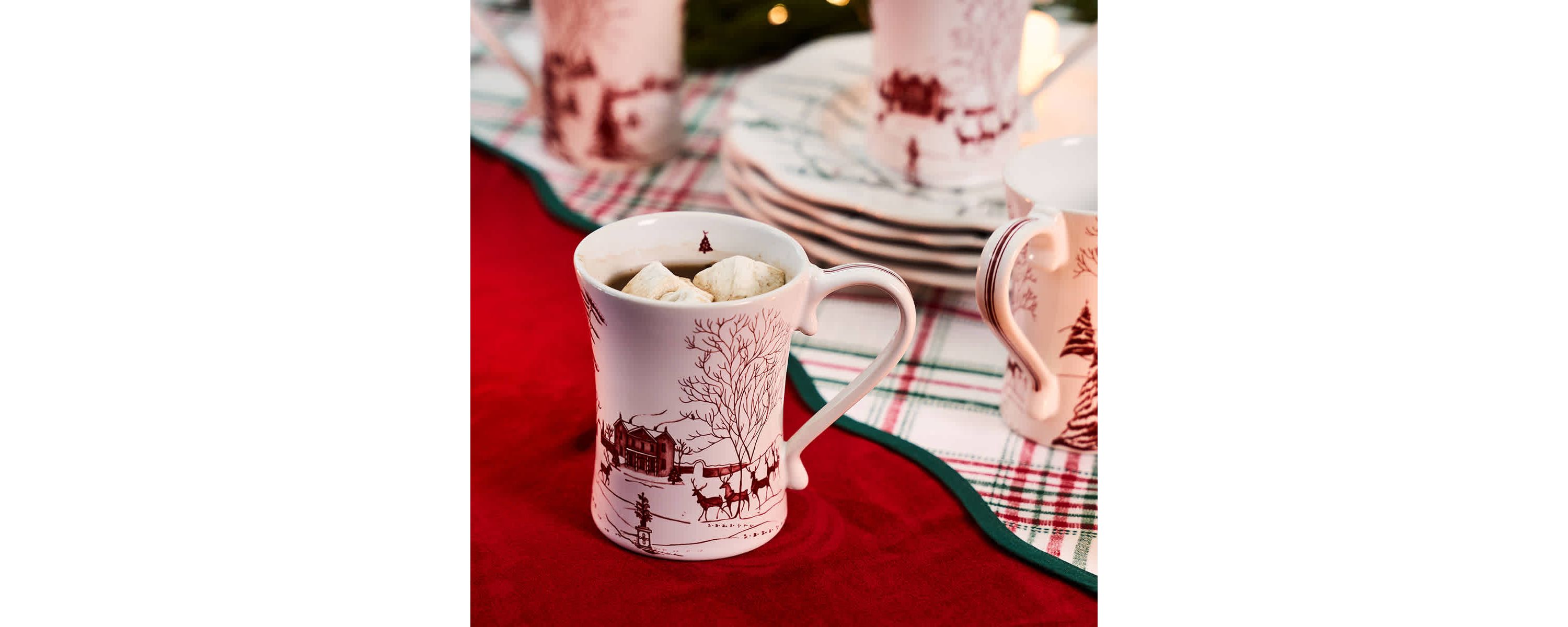 Country Estate Winter Frolic 16pc Place Setting - Ruby