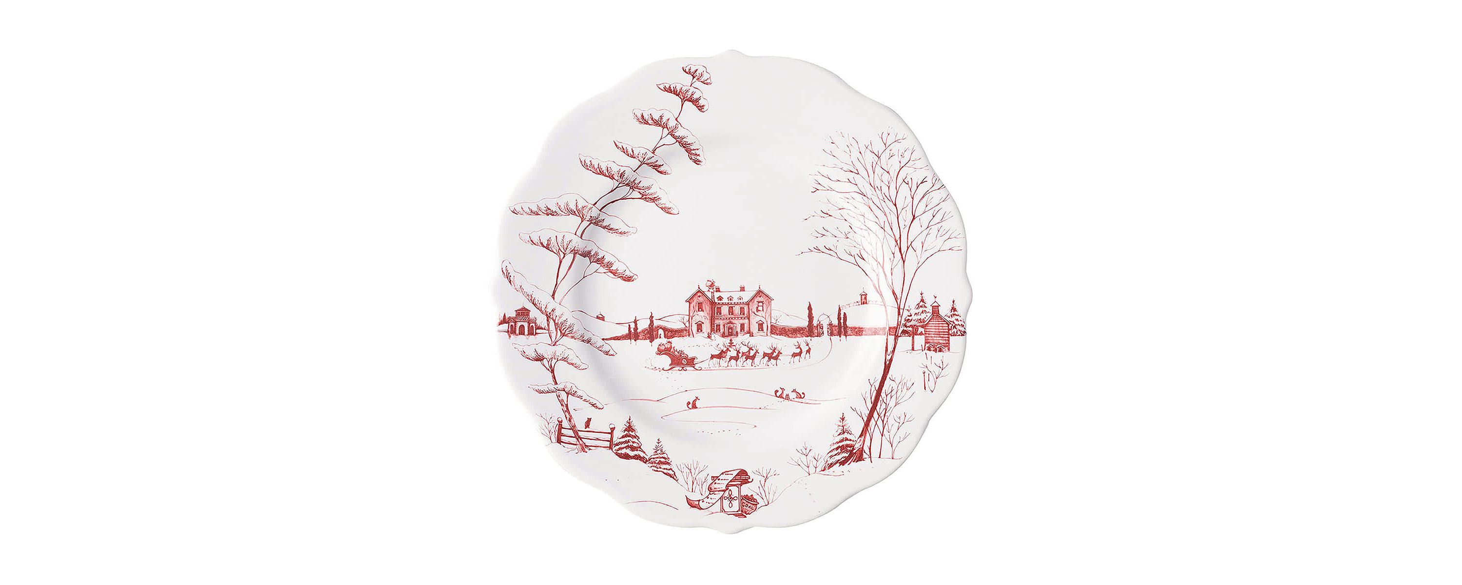 Country Estate Winter Frolic 16pc Place Setting - Ruby