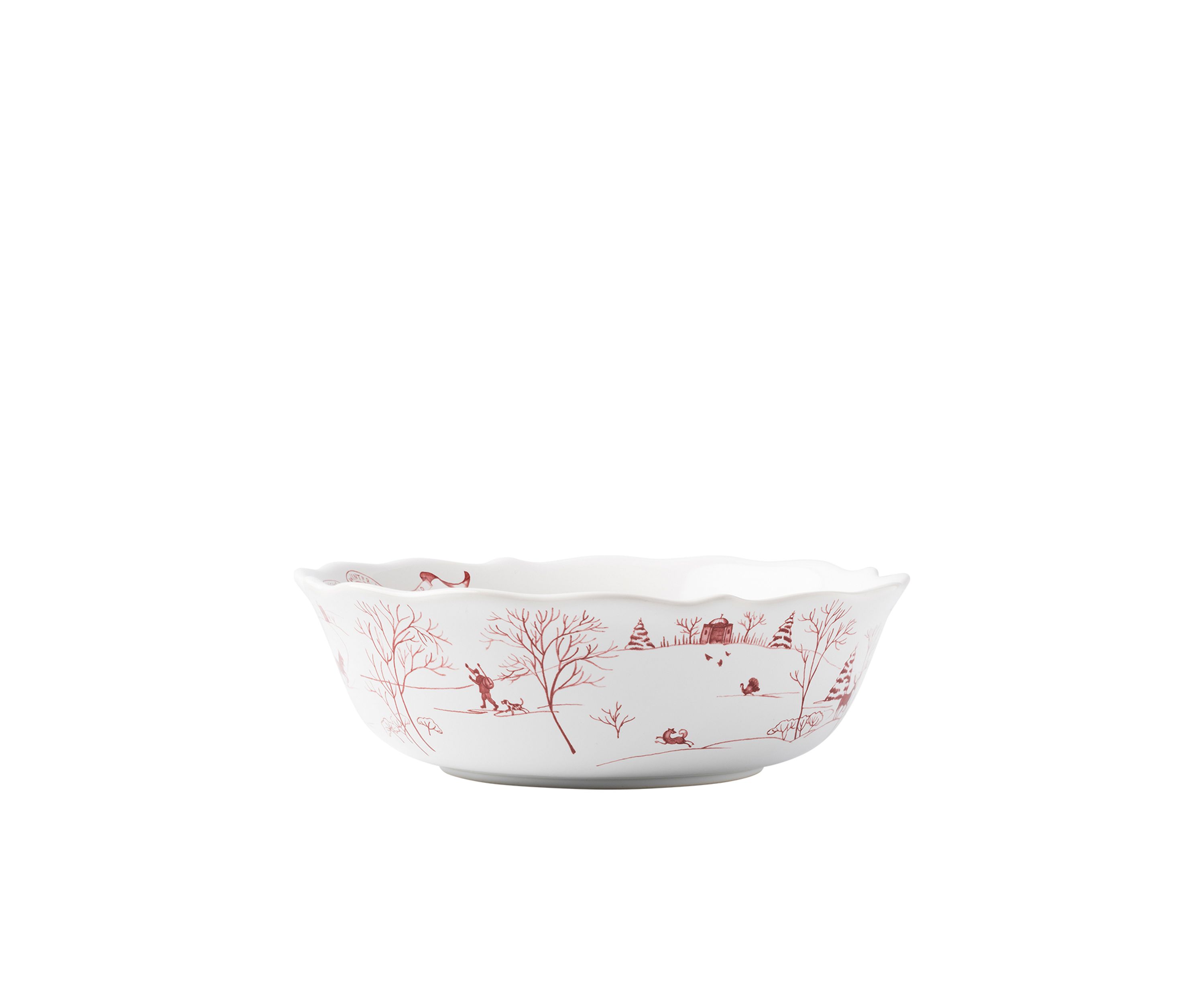 Country Estate Winter Frolic Ruby Serving Bowl