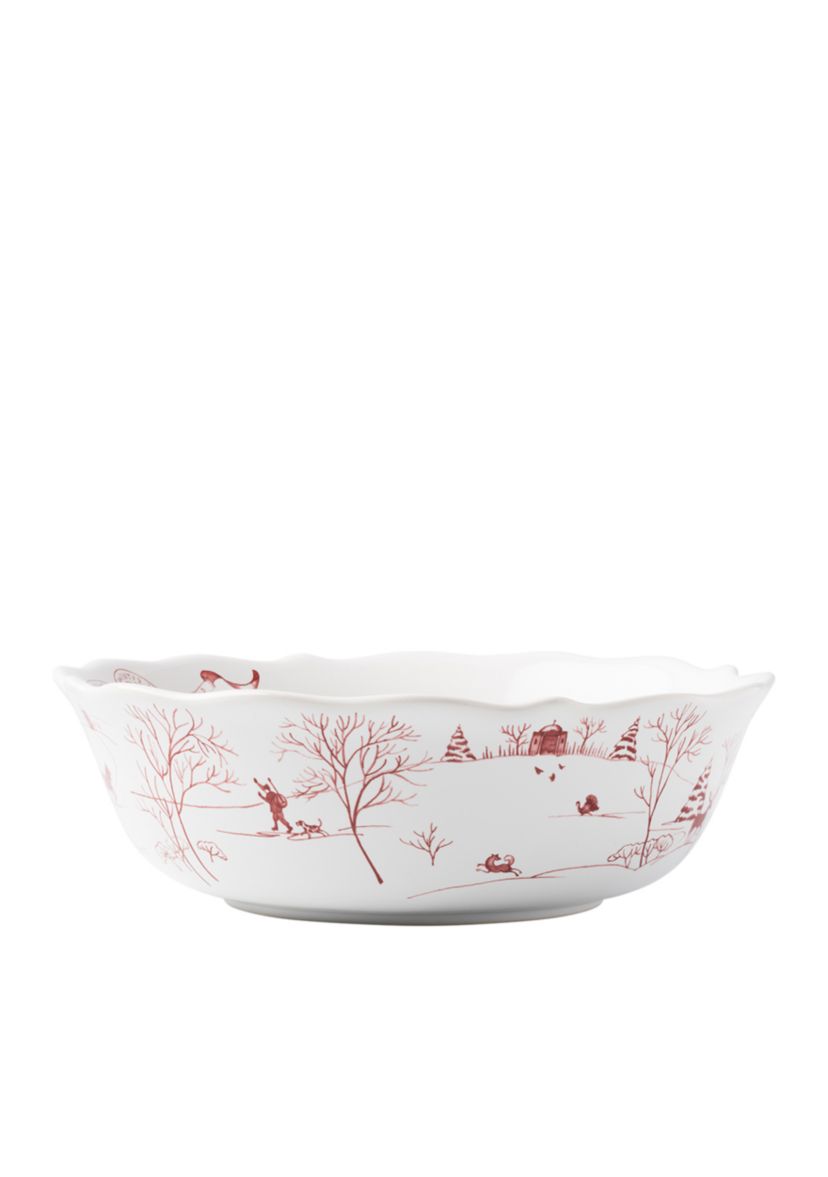 Country Estate Winter Frolic Ruby Serving Bowl