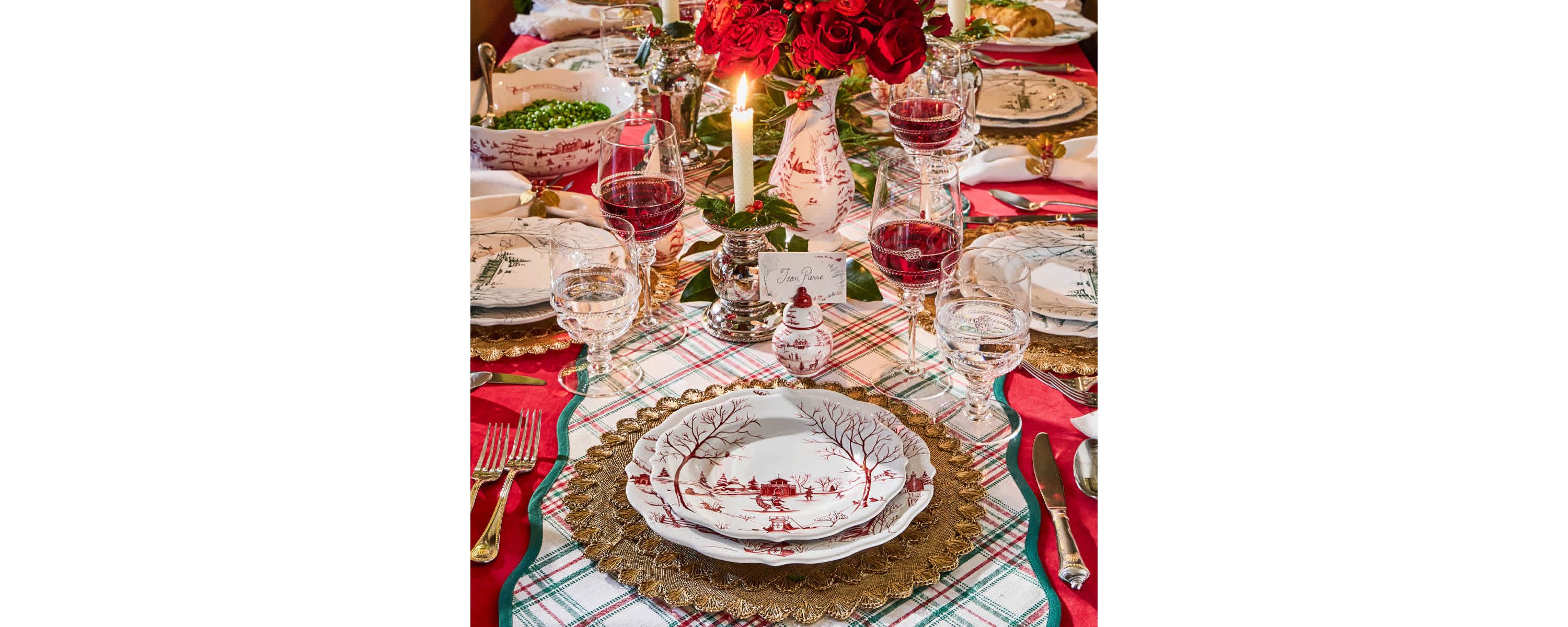 Country Estate Winter Frolic 4pc Place Setting - Ruby