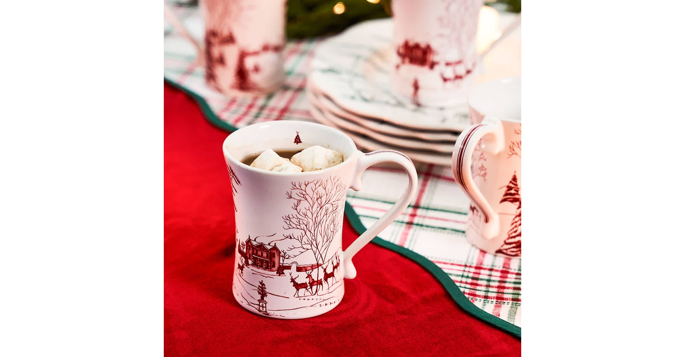 Country Estate Winter Frolic 4pc Place Setting - Ruby