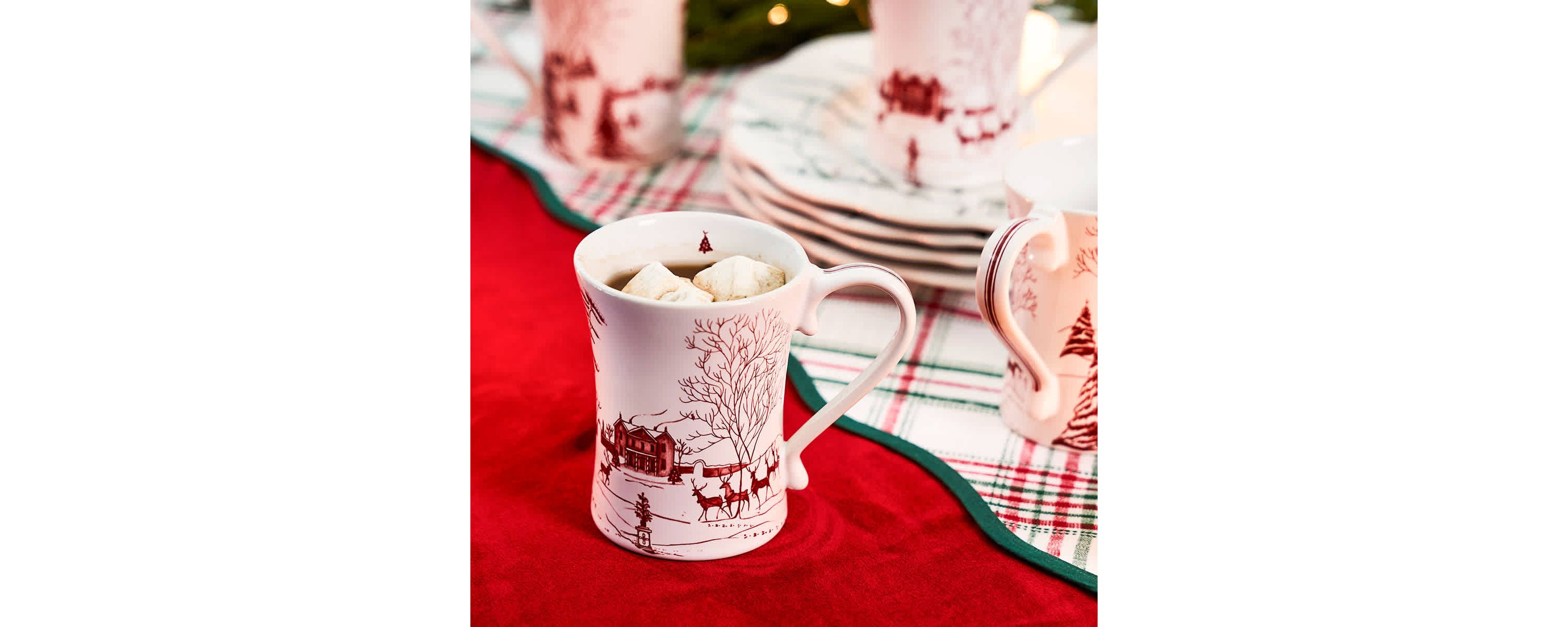 Country Estate Winter Frolic 4pc Place Setting - Ruby