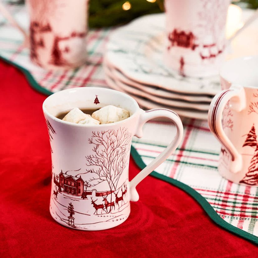 Country Estate Winter Frolic 4pc Place Setting - Ruby