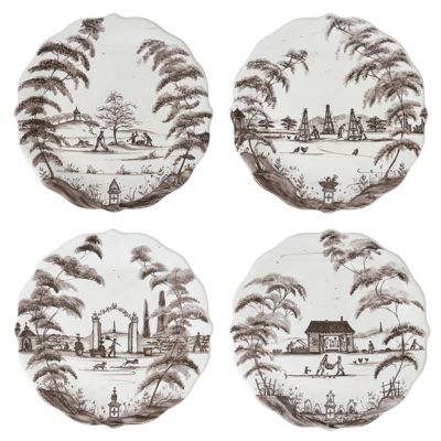 Juliska Country Estate Party Plate Assorted Set/4 - Flint Grey