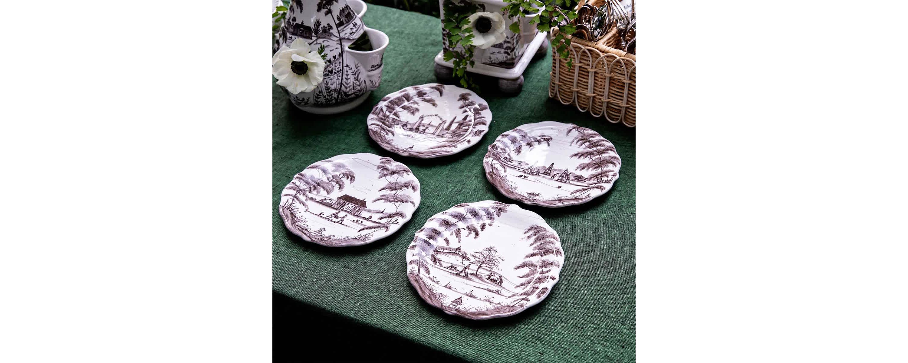 Country Estate Party Plate Assorted Set/4 - Flint Grey