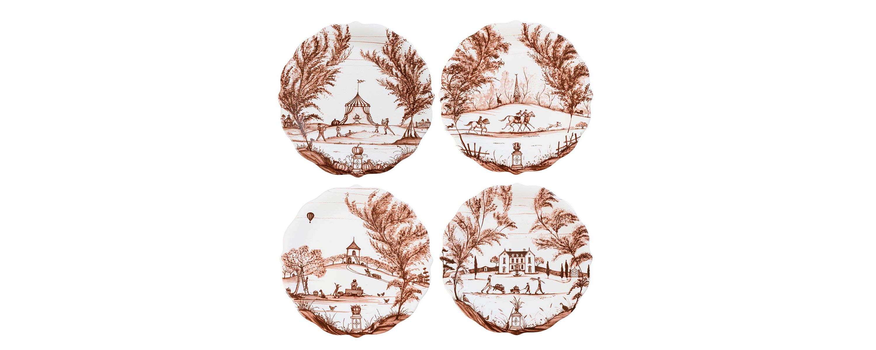 Country Estate Harvest Party Plate Assorted Set/4