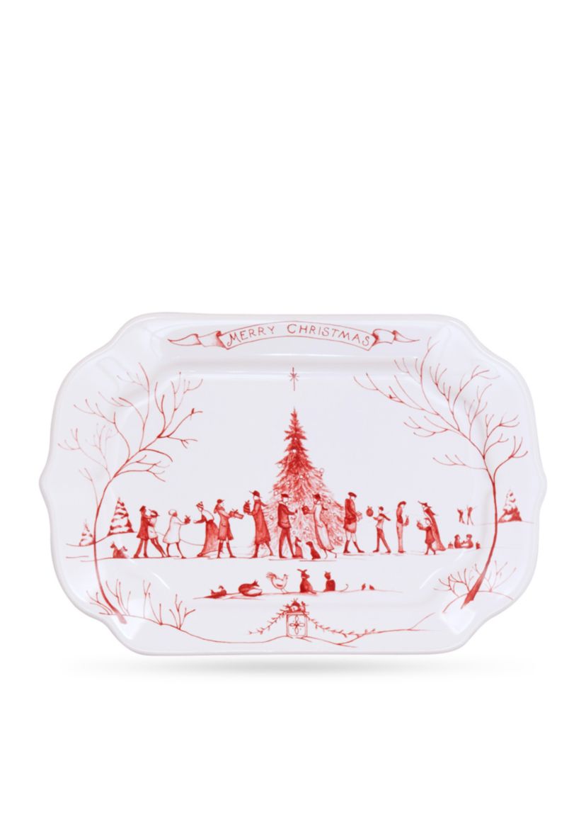 Winter Frolic Ruby Merry Christmas Gift Tray
