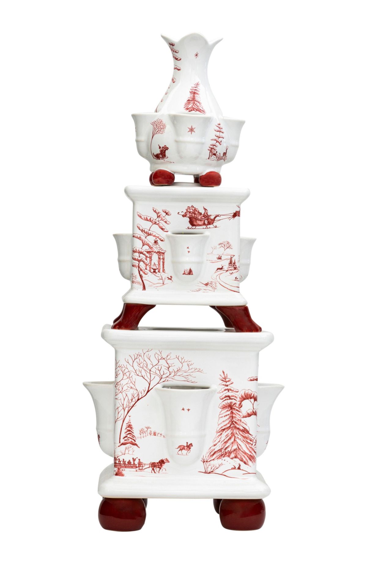 Country Estate Winter Frolic Tulipiere Tower Set/3pc