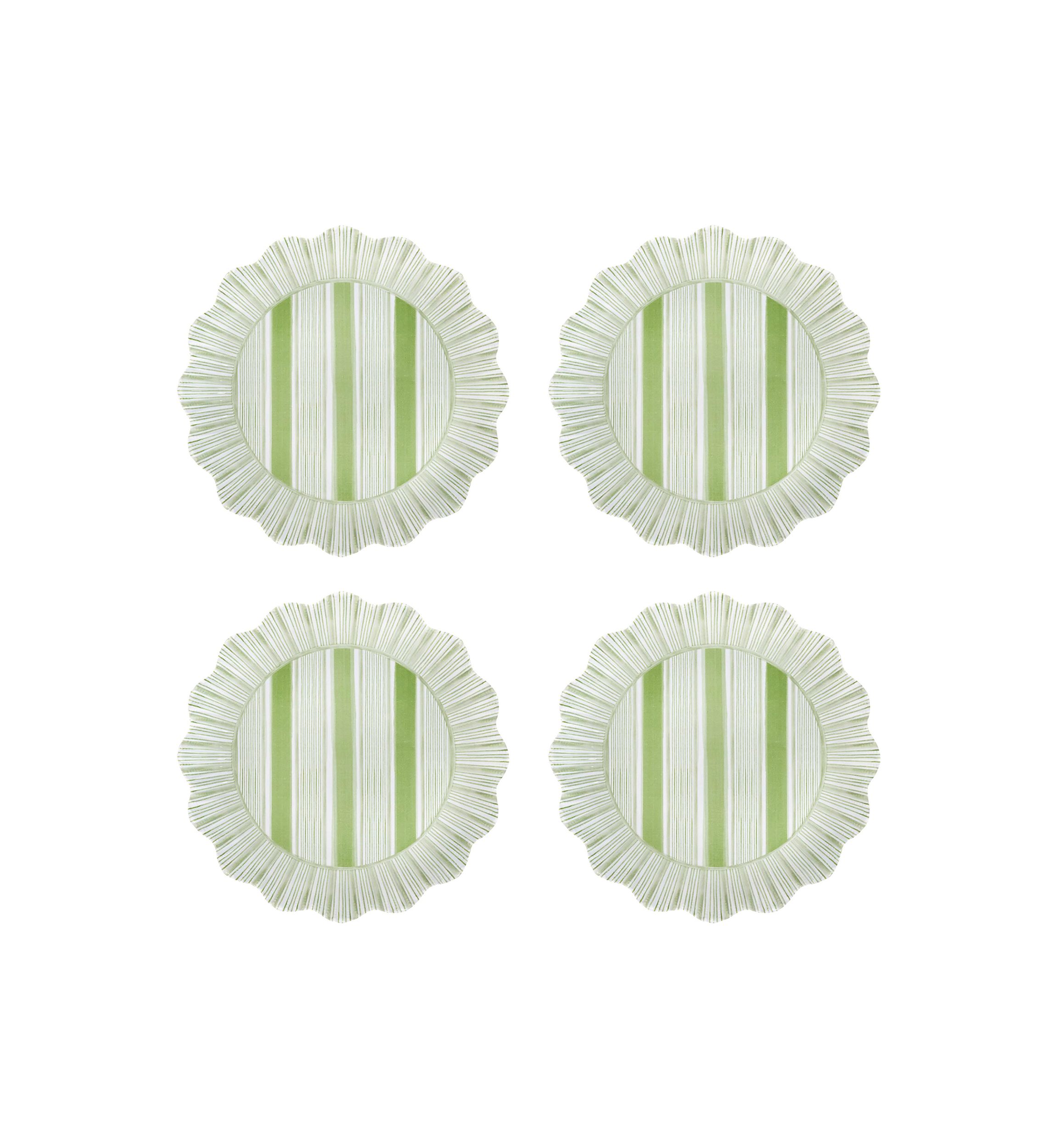 Set of 4 Cabana Striped Dessert/Salad Plates