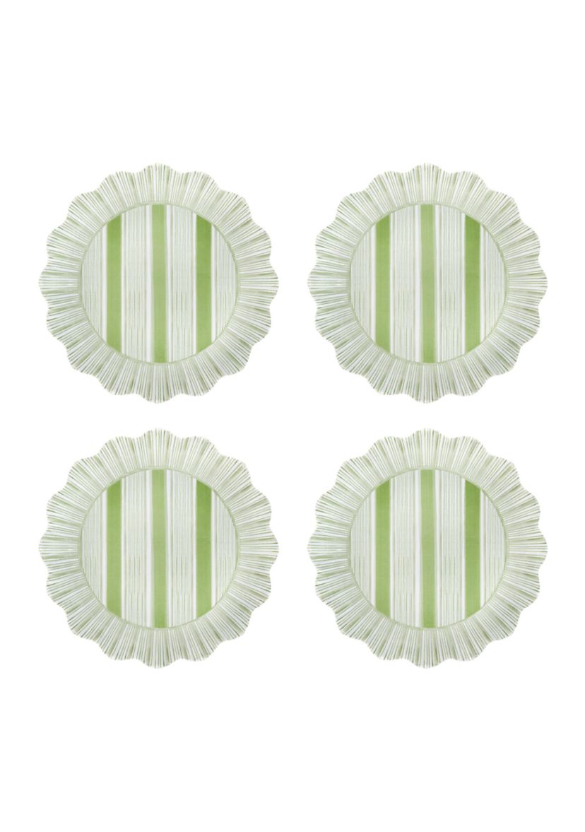 Set of 4 Cabana Striped Dessert/Salad Plates