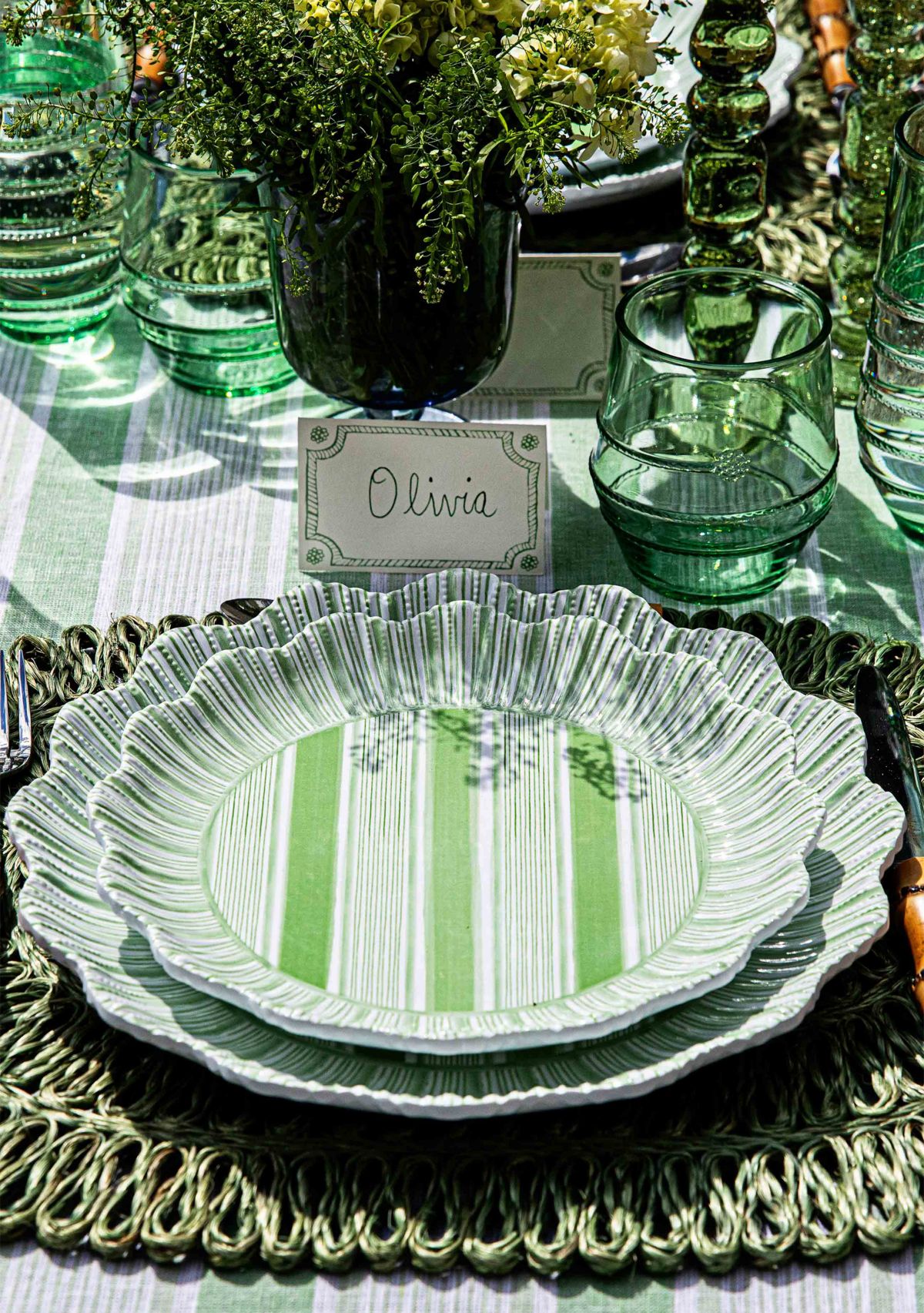 Set of 4 Cabana Striped Dessert/Salad Plates